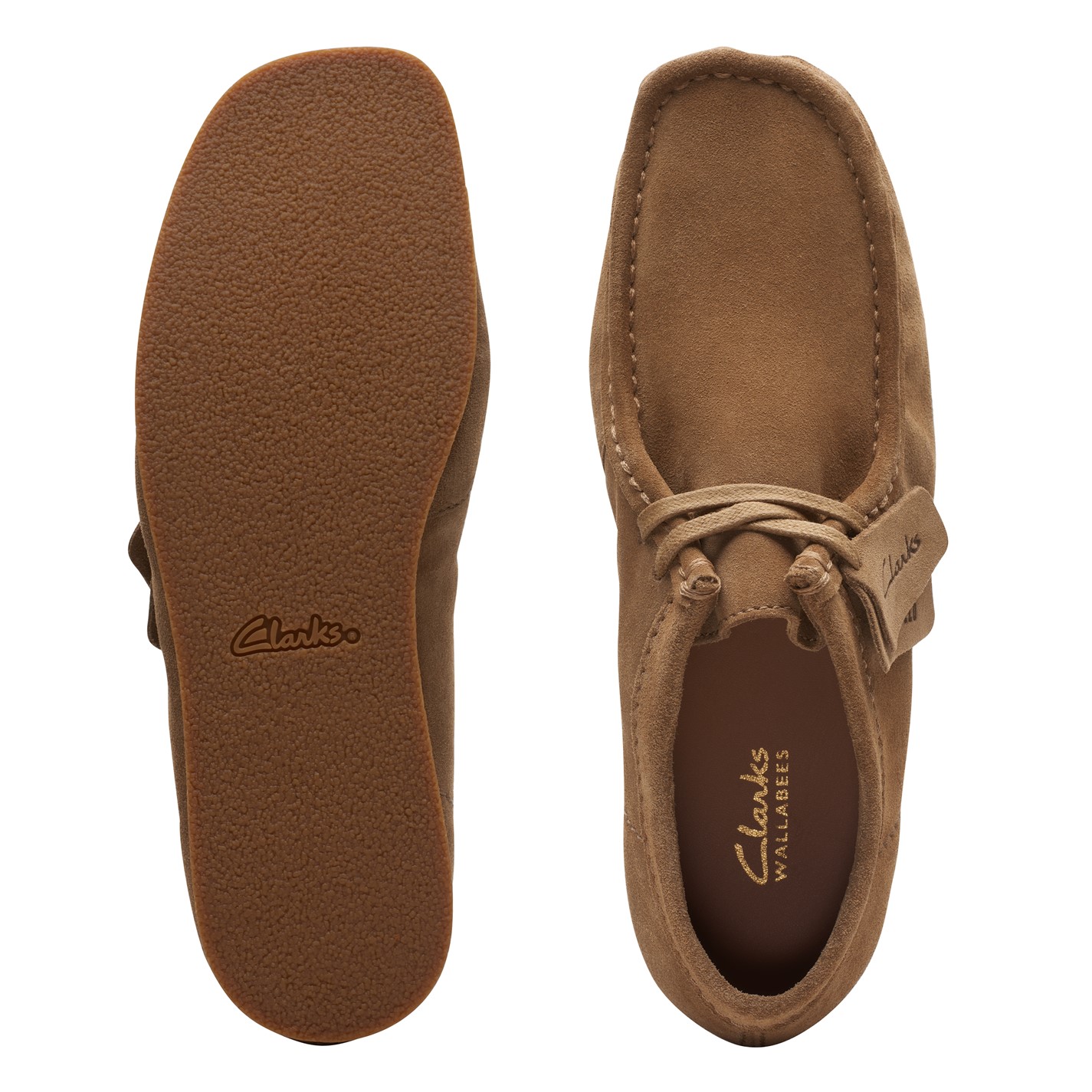 Clarks Mens 10 M Brown Leather Wallabee Moc Toe Lace Up Shoes Heritage Business Clarks Collection Wallabee Padmore Pebbled Leather Moccasin  main image 2