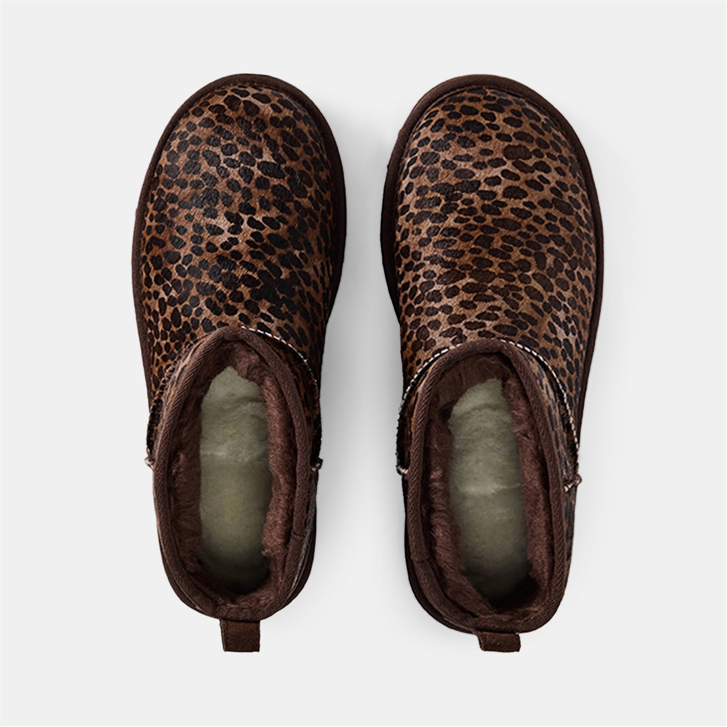 UGG | Women's Ultra Mini Leopard Print Snug Boots | Burnt Cedar