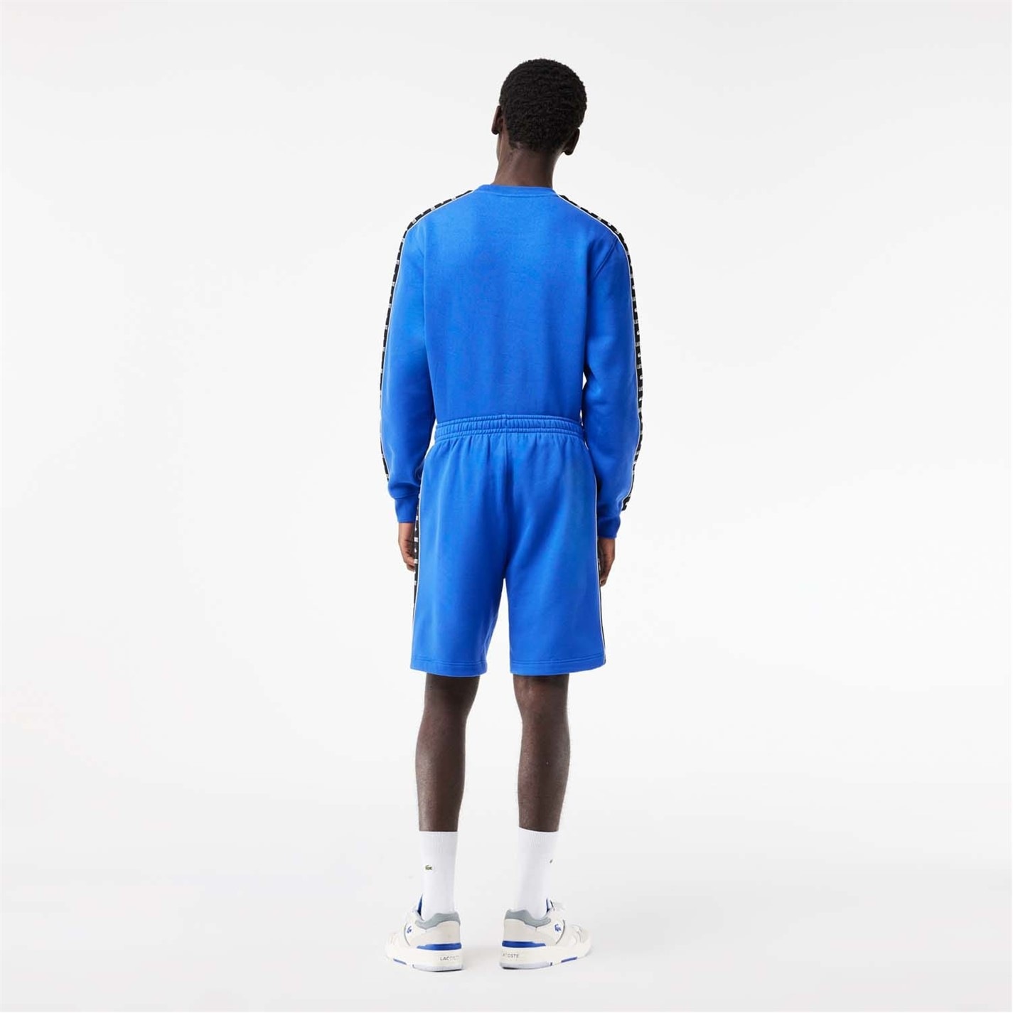 Lacoste Unisex Signature Print Fleece Shorts White main image 1