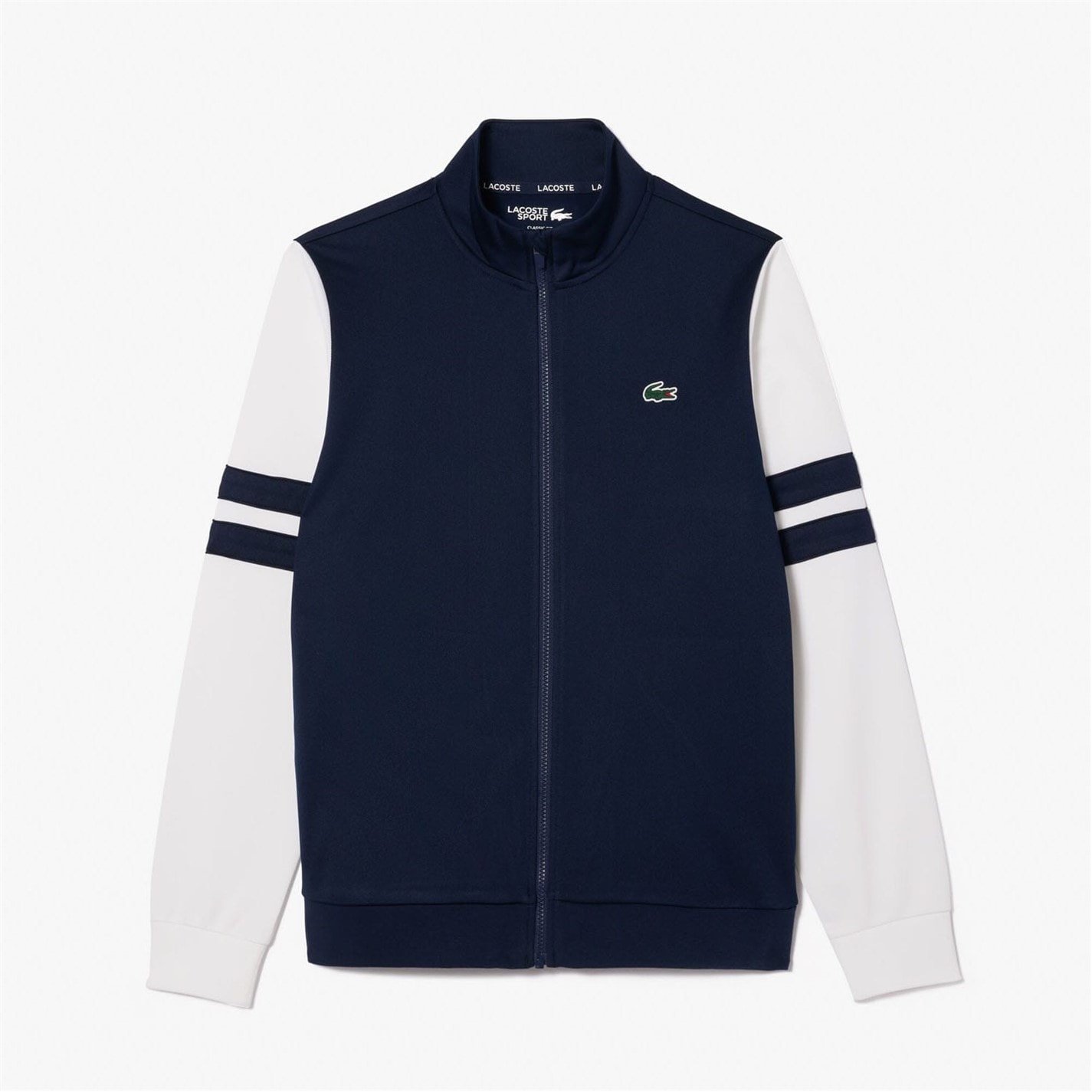 Lacoste Zip-Up Stretch Interlock Tennis Sweatshirt | SportsDirect