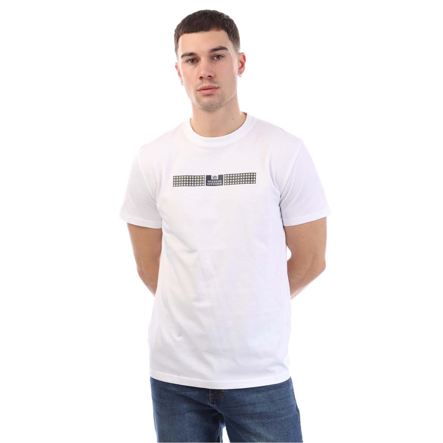 Weekend Offender | Shareck Check T-Shirt | White | SportsDirect.com