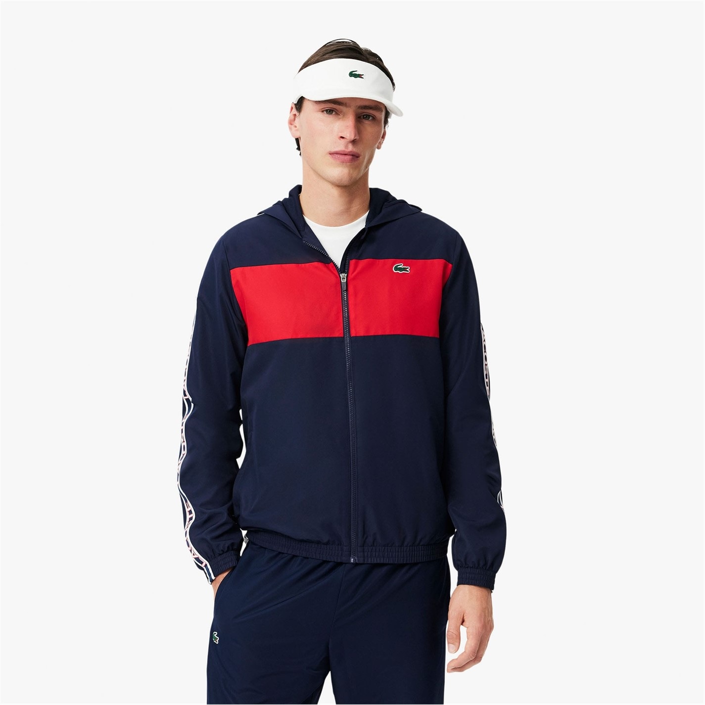Lacoste Colour Block Logo Stripe Tennis Jacket | SportsDirect.com USA