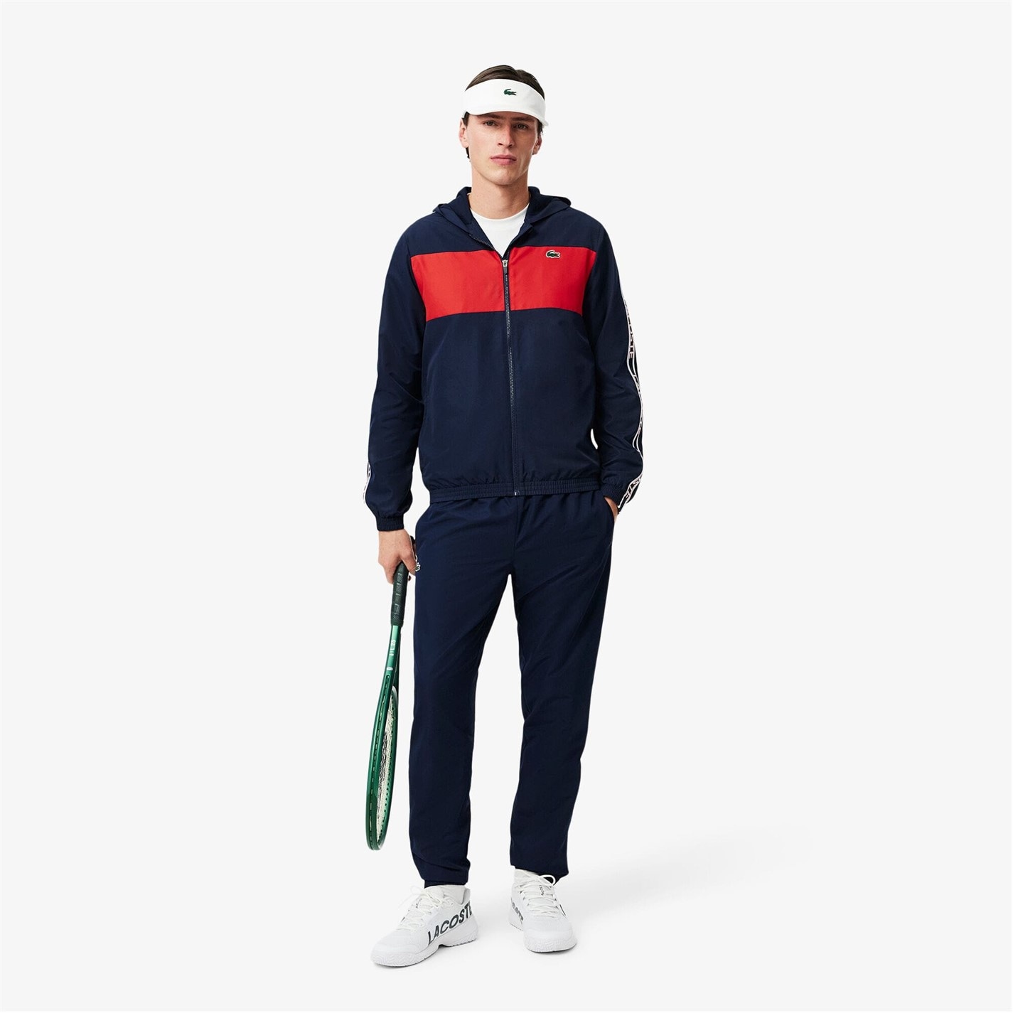 Lacoste Colour Block Logo Stripe Tennis Jacket | SportsDirect.com USA