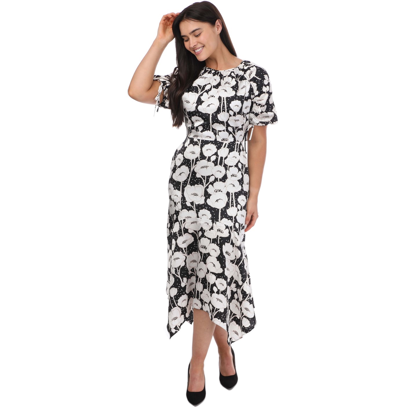 Ted Baker | Abriee Puff Sleeve Midi Dress | Black | SportsDirect.com