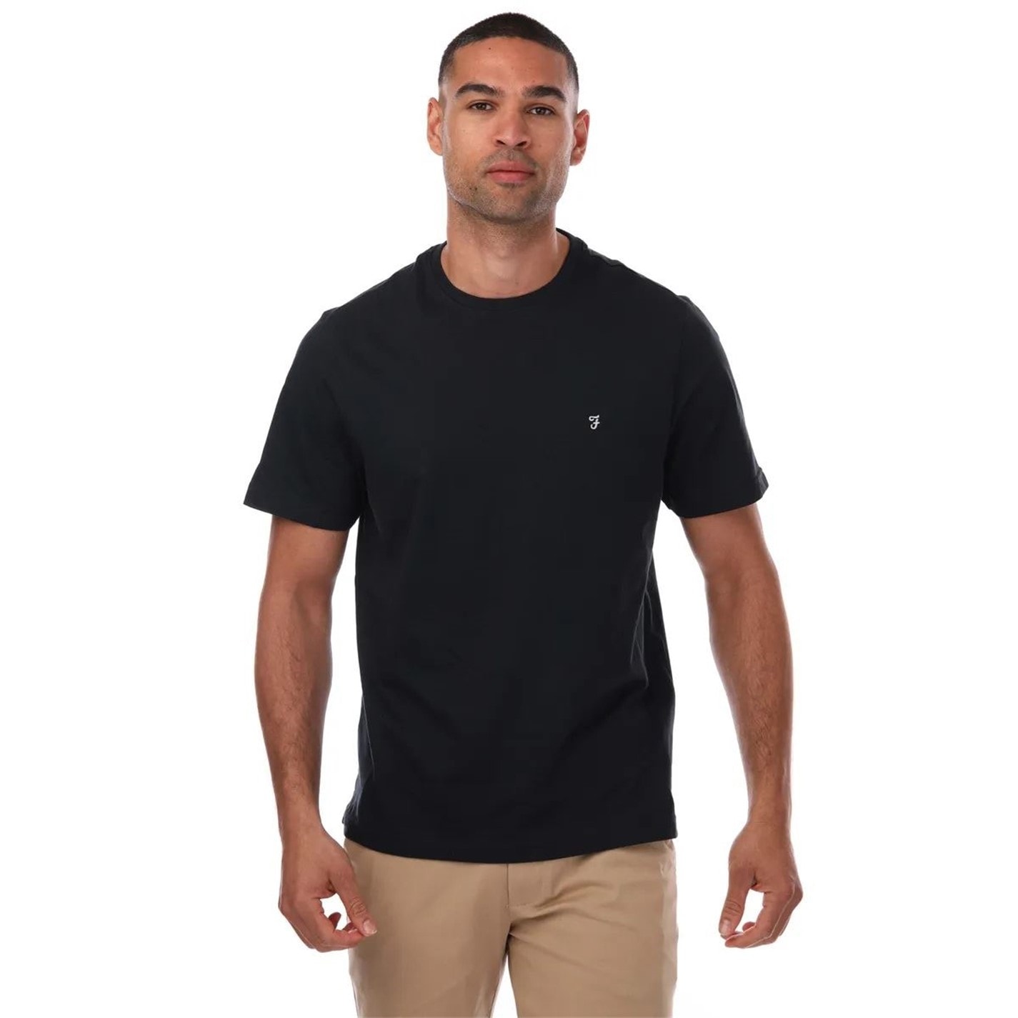 Heren Farah Eddie Crew T-shirt in Zwart