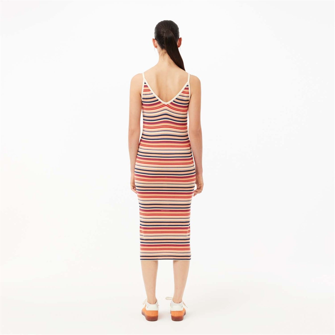 chinese dress ladies Lacoste Women's Long Ribbed Cotton Dress Energy Red EF5480 4by