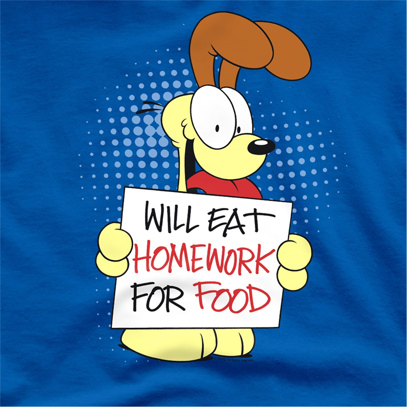 Garfield Homework Garfield | Garfield Will Eat Homework T Shirt Royal | Regular Fit T ...