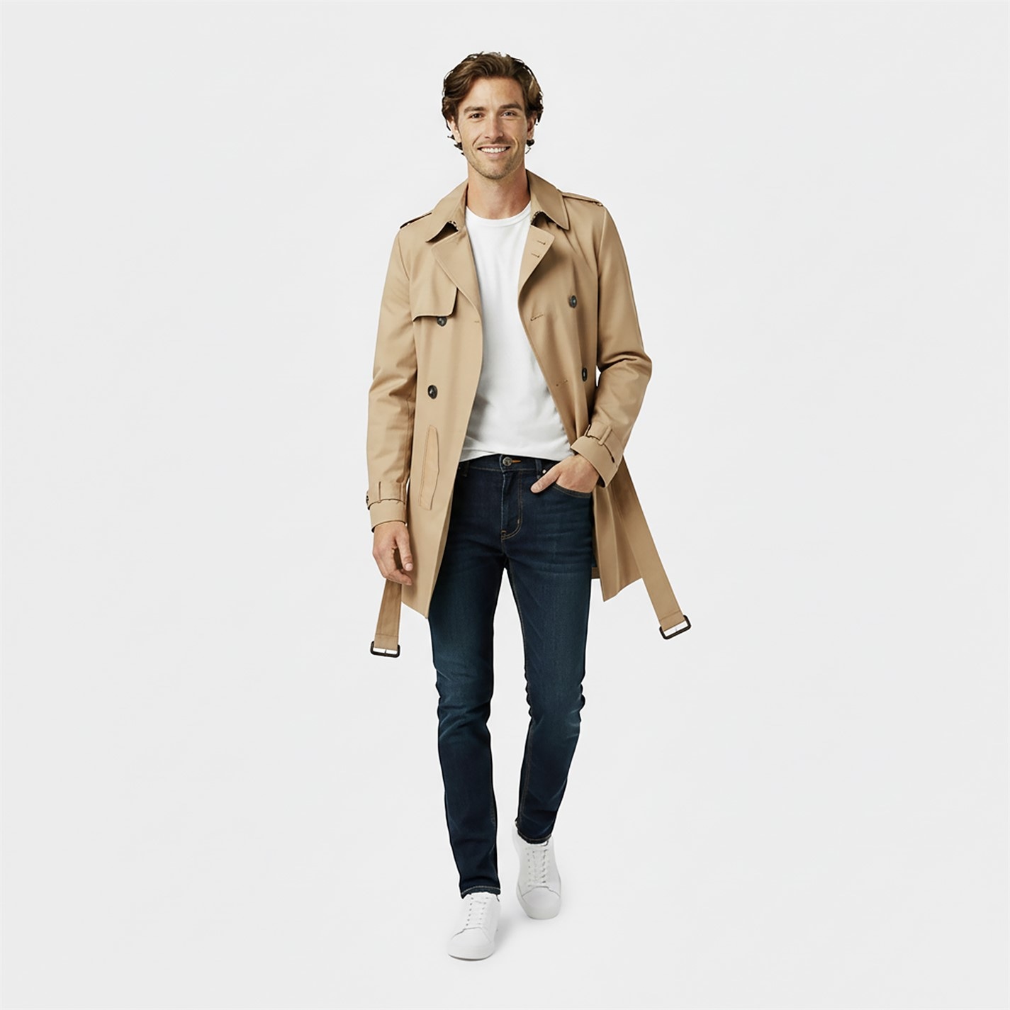 Jack Wills Men's Cotton Water Resistant Mid-Length Long Sleeve