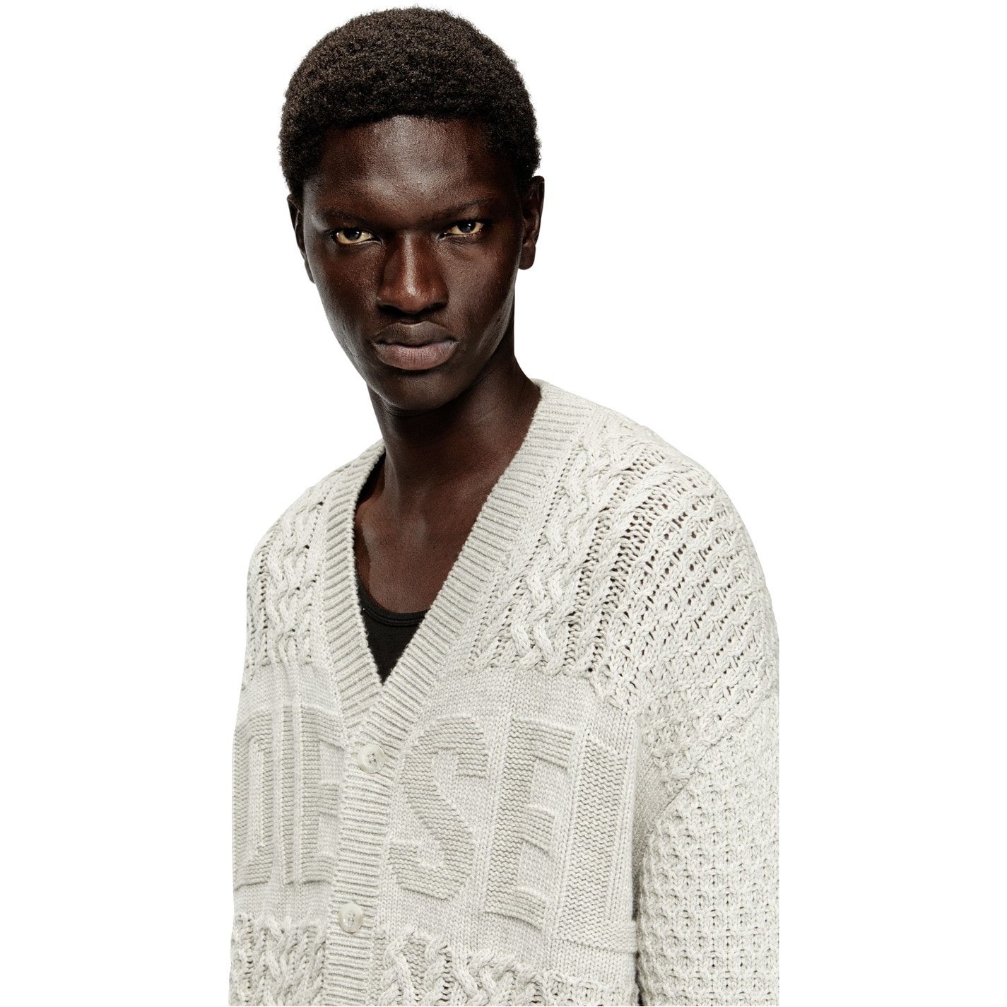トップス DIESEL Archive knit cardigan DIESEL | Men's Cardigan | White | SportsDirect.com