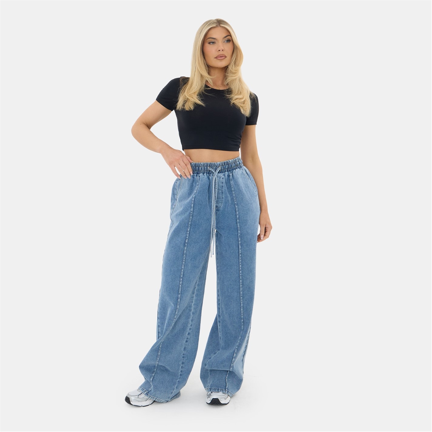 I Saw It First Pintuck Denim Jogger | SportsDirect.com USA