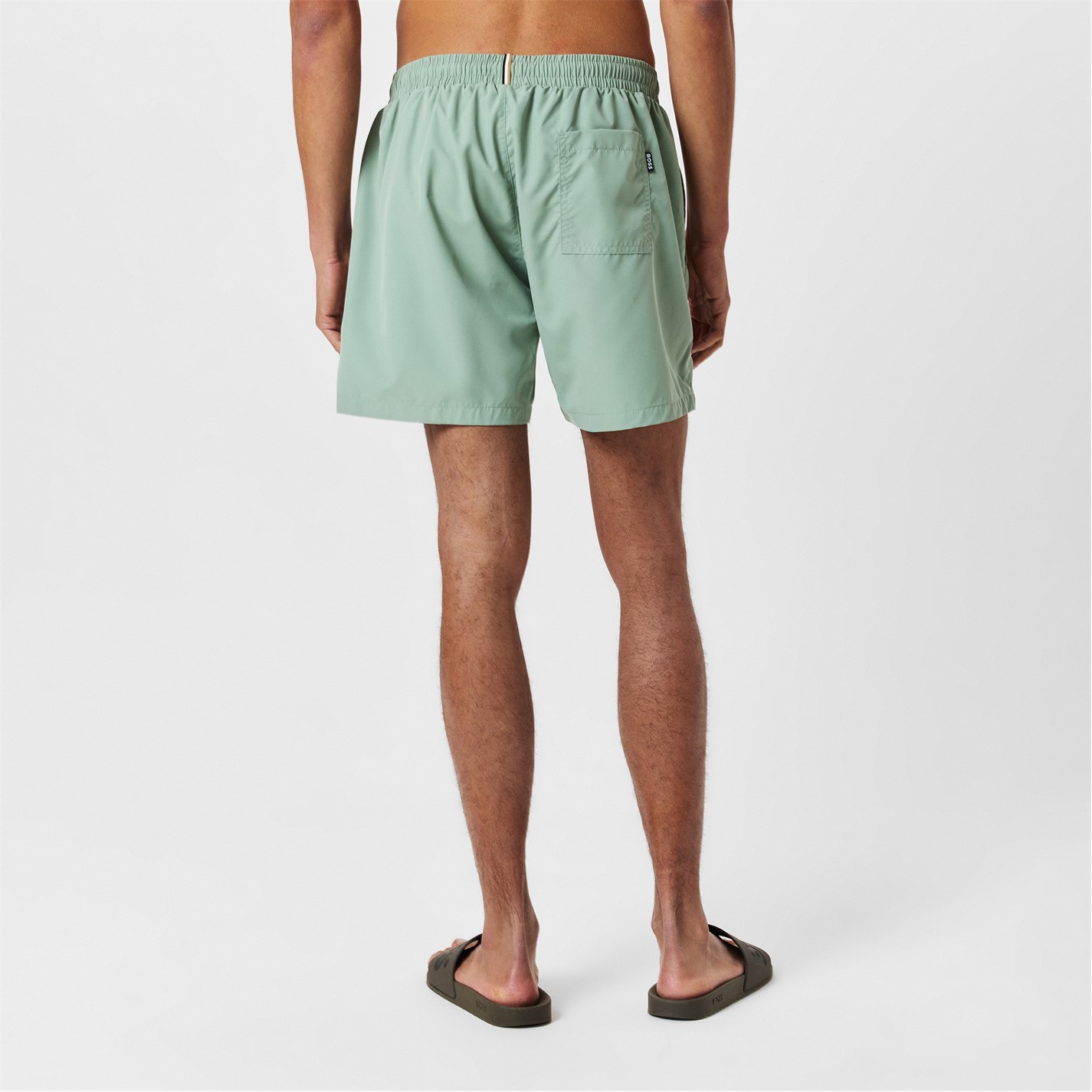 BOSS Men's Dolphin Swim Trunks – Classic Black Swim Shorts, Size S