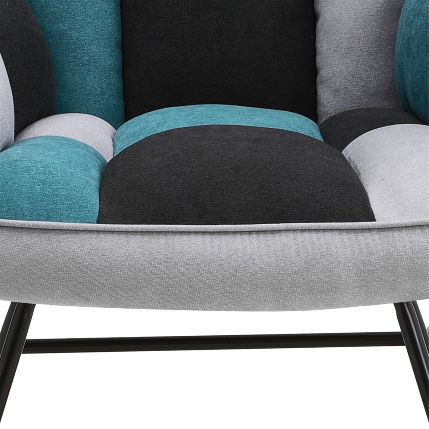 Kabinet UK | Tufted Upholstered Rocking Chair Multi | Black,Grey,Blue ...