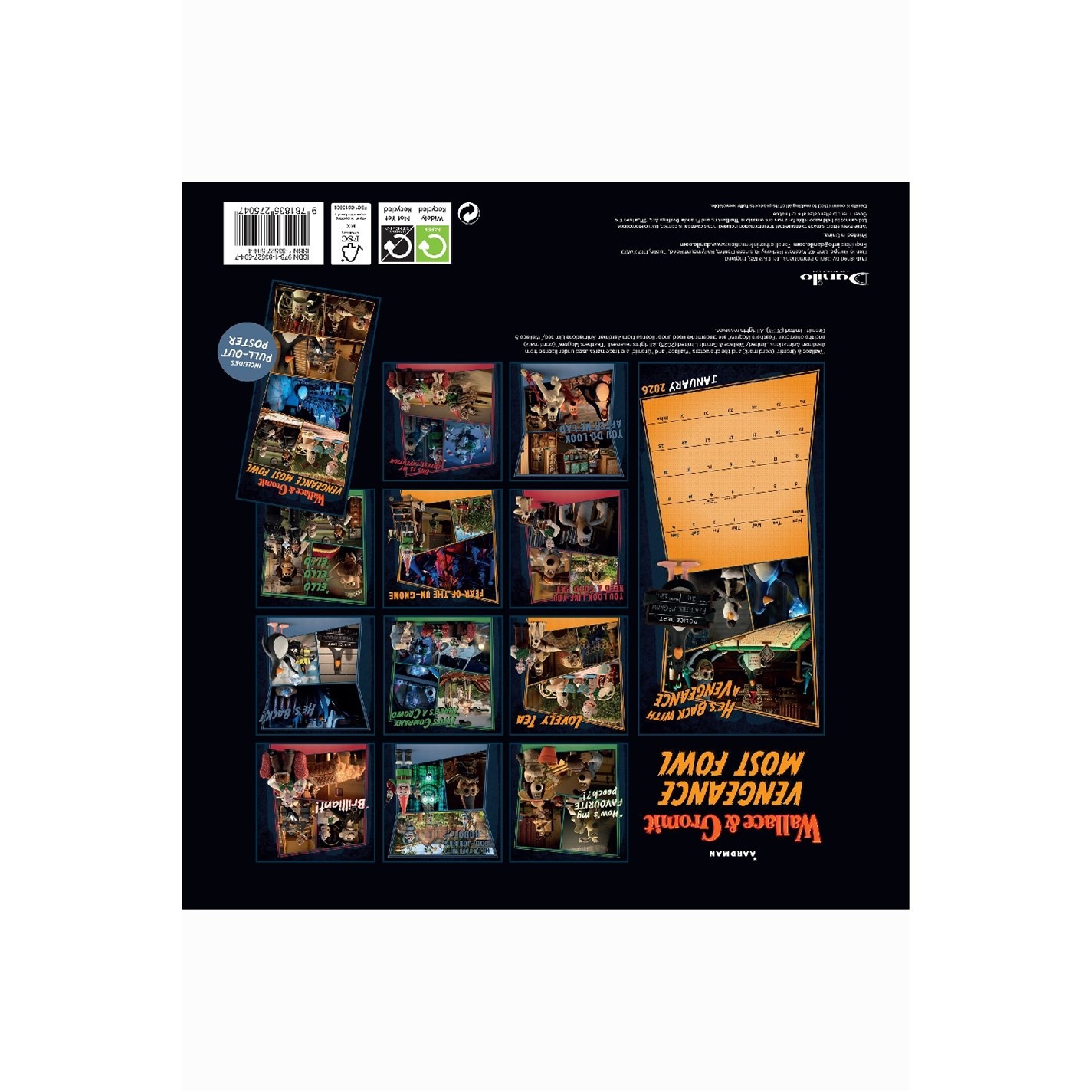 Wallace and Gromit | WALLACE AND GROMIT 2026 SQUARE CALENDAR | Multi ...