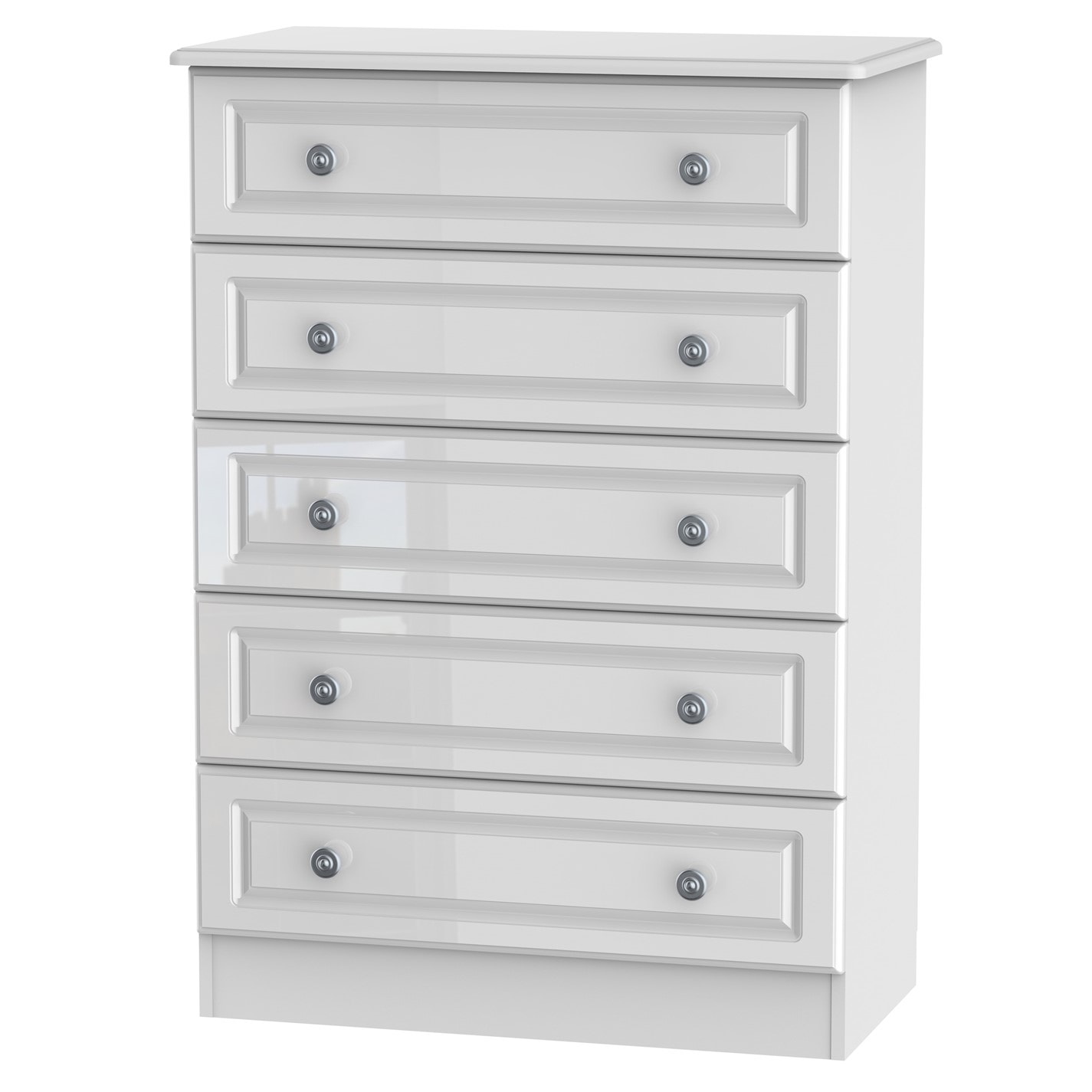 Studio | Pembroke 5 Drawer Chest | White Gloss & White | SportsDirect.com