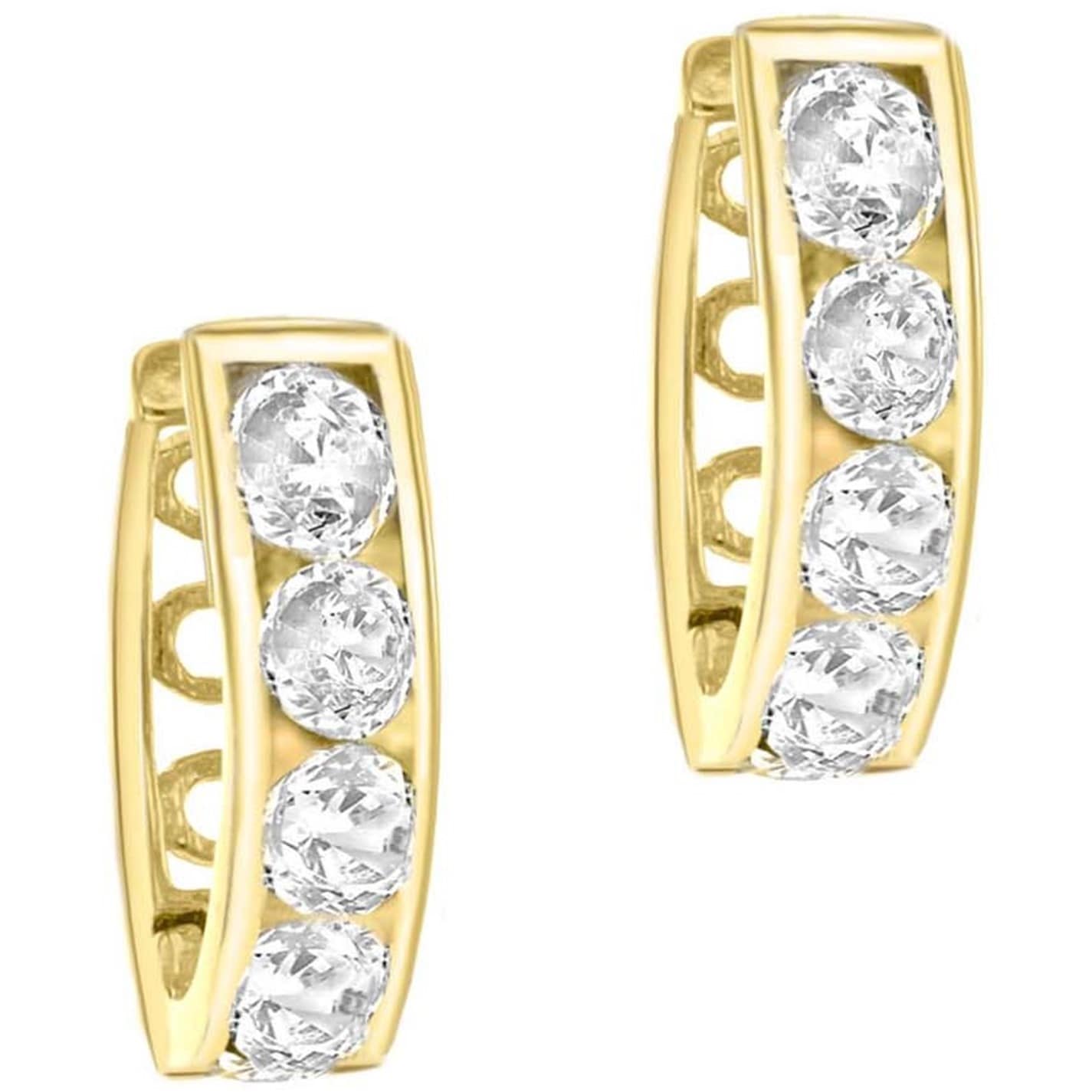 G350 Huggy Earrings Hanging CZ main image 1