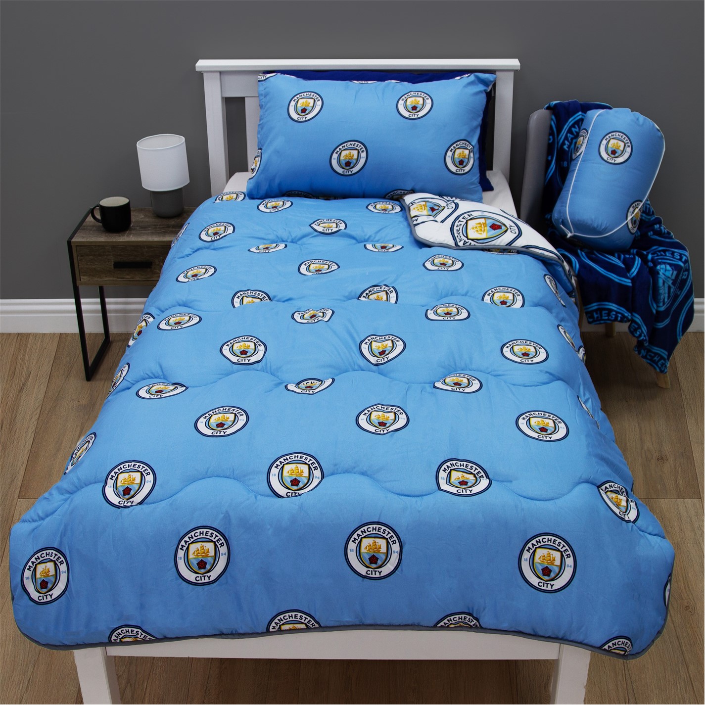 Portefeuille Manchester City FC - Licence Officielle, Multiples Compartiments, PU (11x9cm)