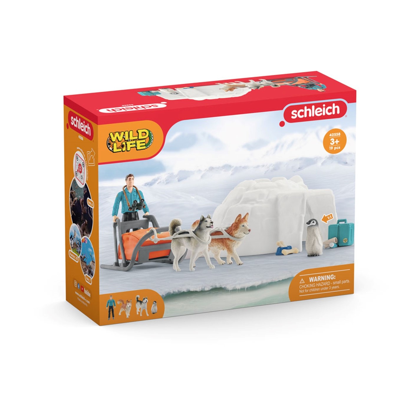 Schleich Elk Cow With Calf Animal Figure Playset - Realistic Wildlife Toy For Kids 3+ Years (NatGeo)