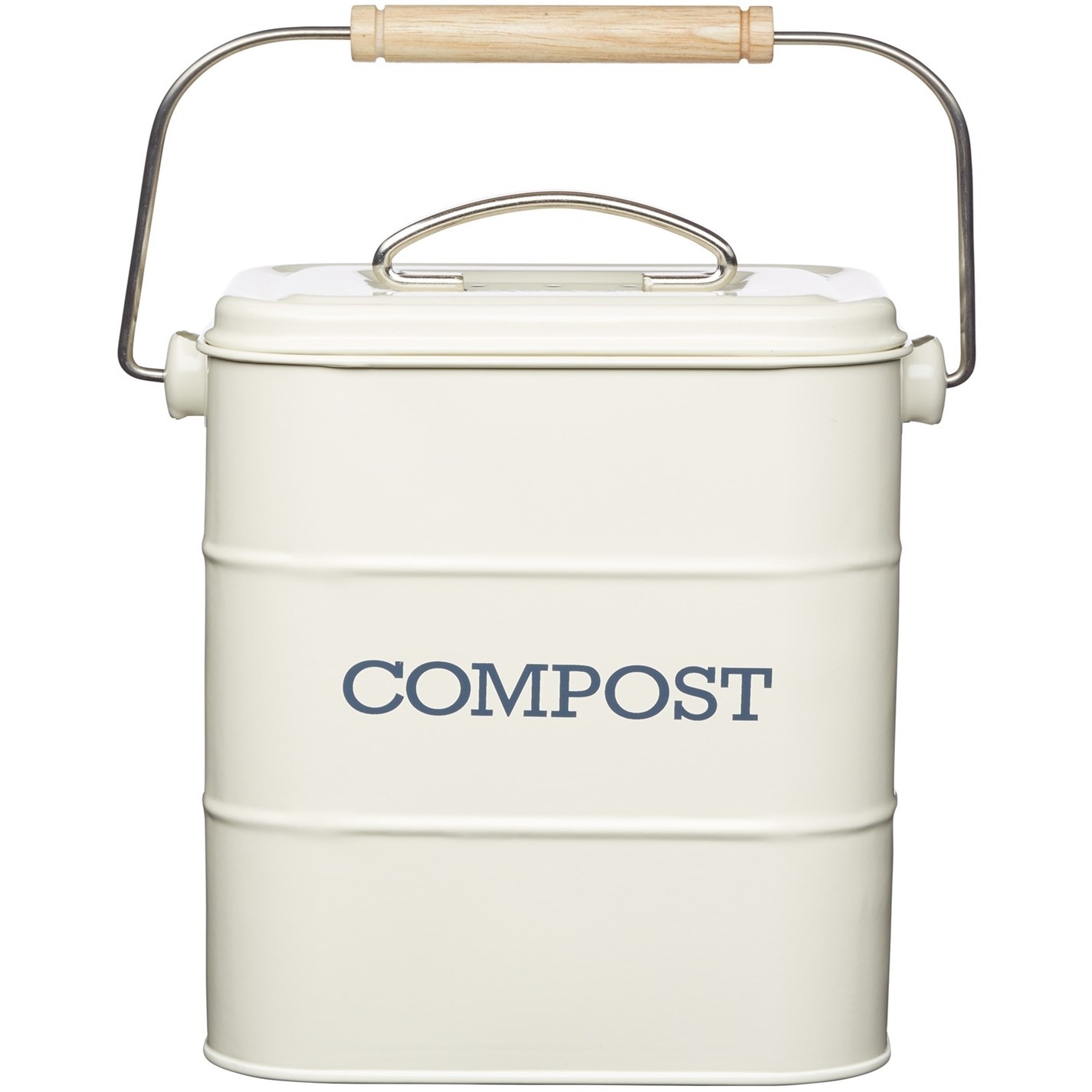 KitchenCraft Living Nostalgia Metalen Keuken Compostbak - Antiek Crème