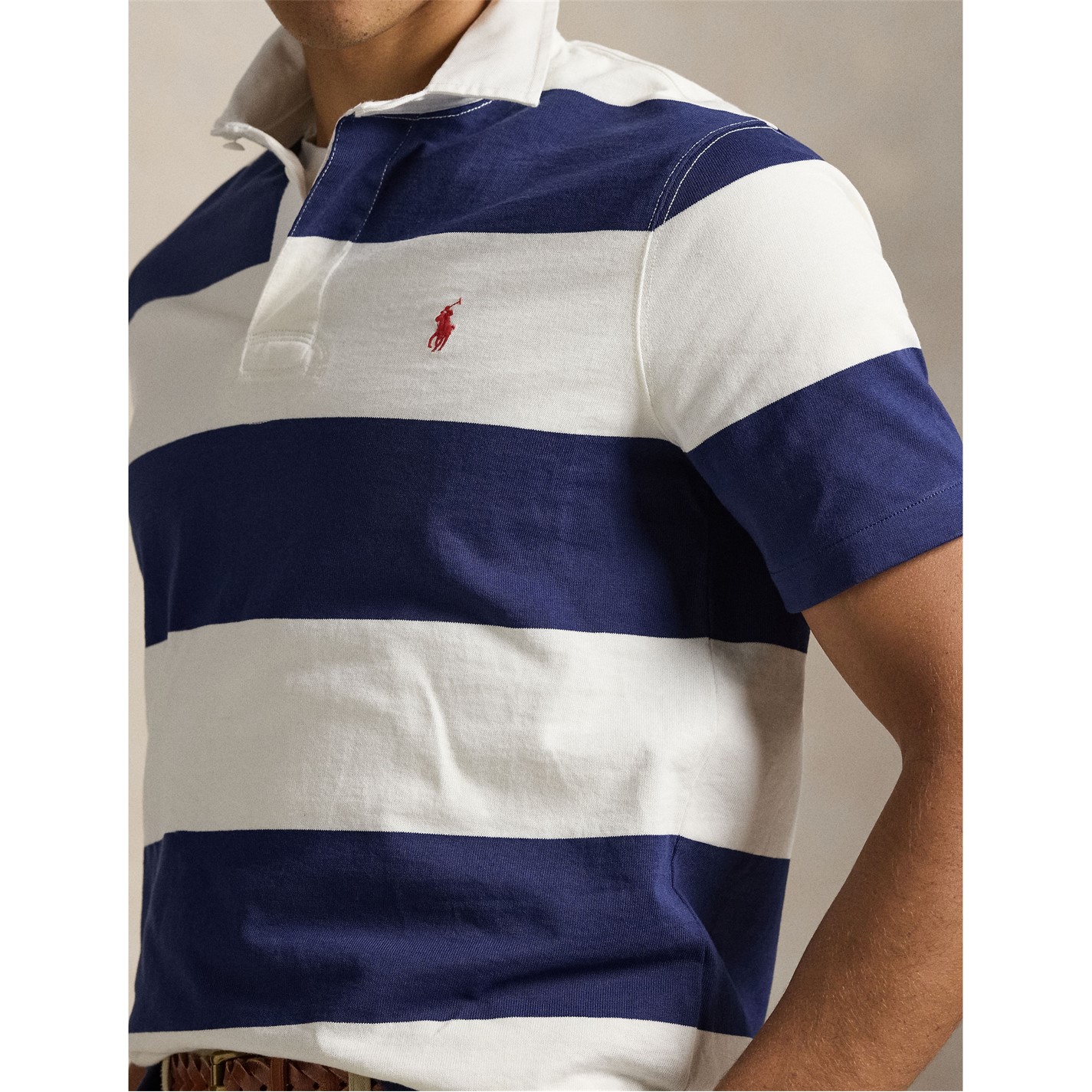 Polo Ralph Lauren | Men's Rugby Shirt | Navy/White | SportsDirect.com