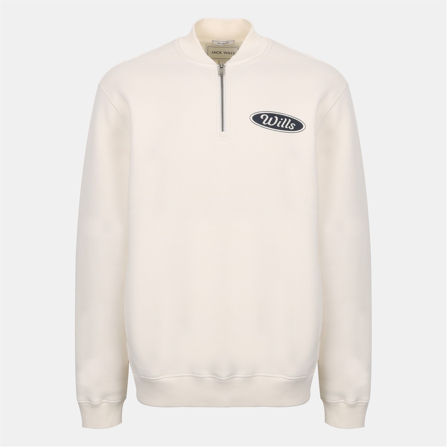 Jack Wills Men's Americano Cotton Long Sleeve Oversized Fit 1/4