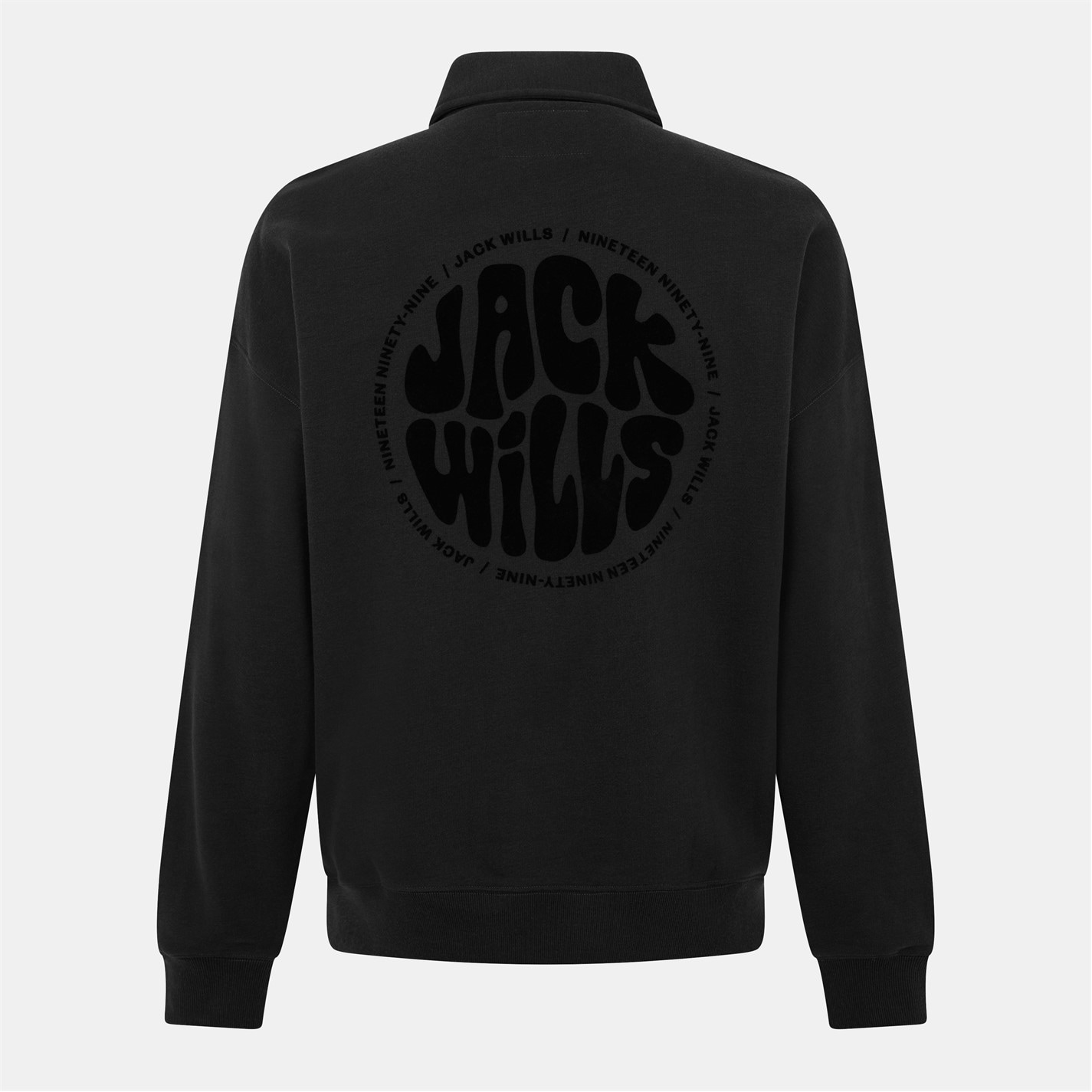 Jack Wills | Slouch Quarter Zip Top | Washed Black | SportsDirect.com