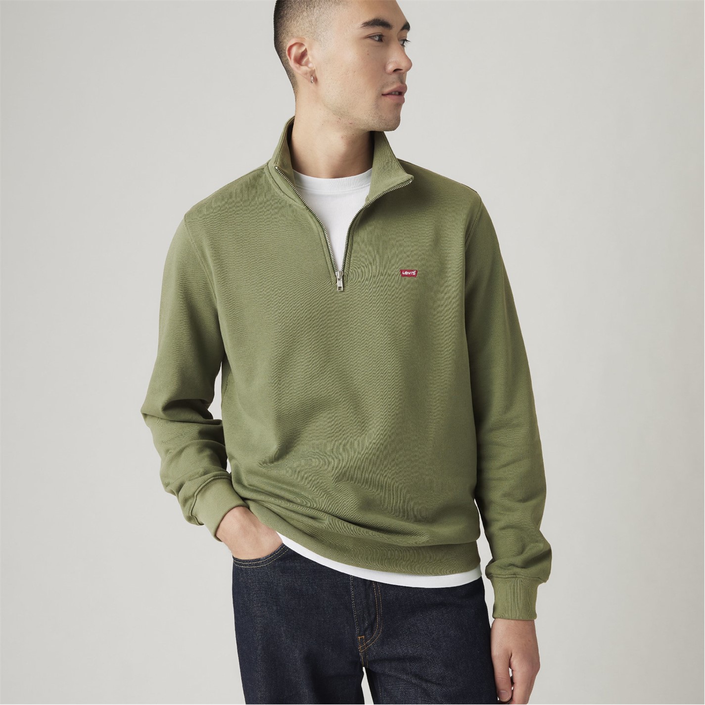 Levis Levis Original Hm 1/4 Zip Moss Olive | SportsDirect.com USA