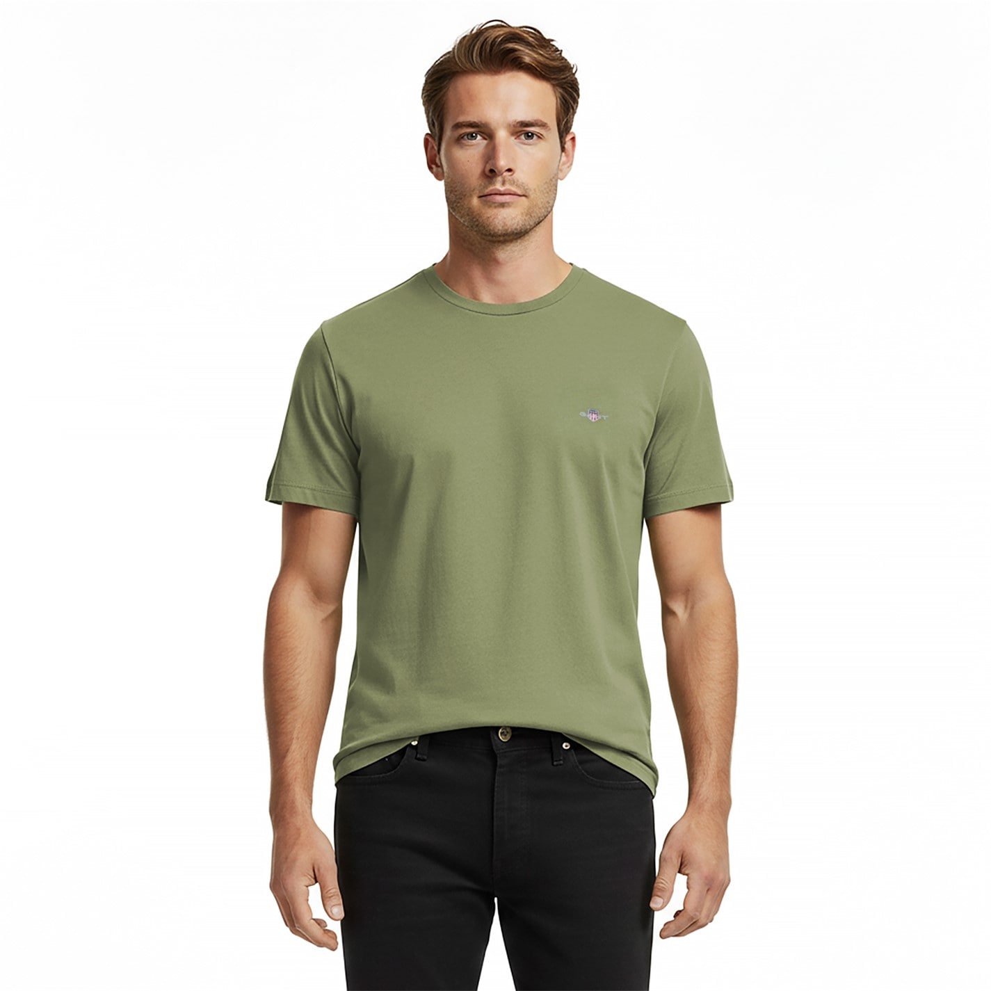 TRIČKO GANT SLIM SHIELD SS T-SHIRT GREY MELANGE | GANT CZ
