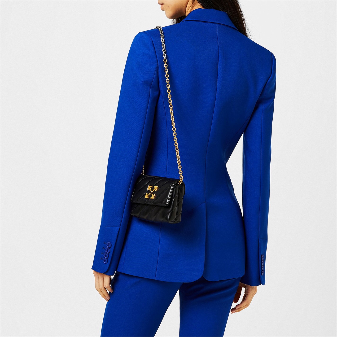 Women Off-White Check Jacquard Tweed Sleeveless Blazer