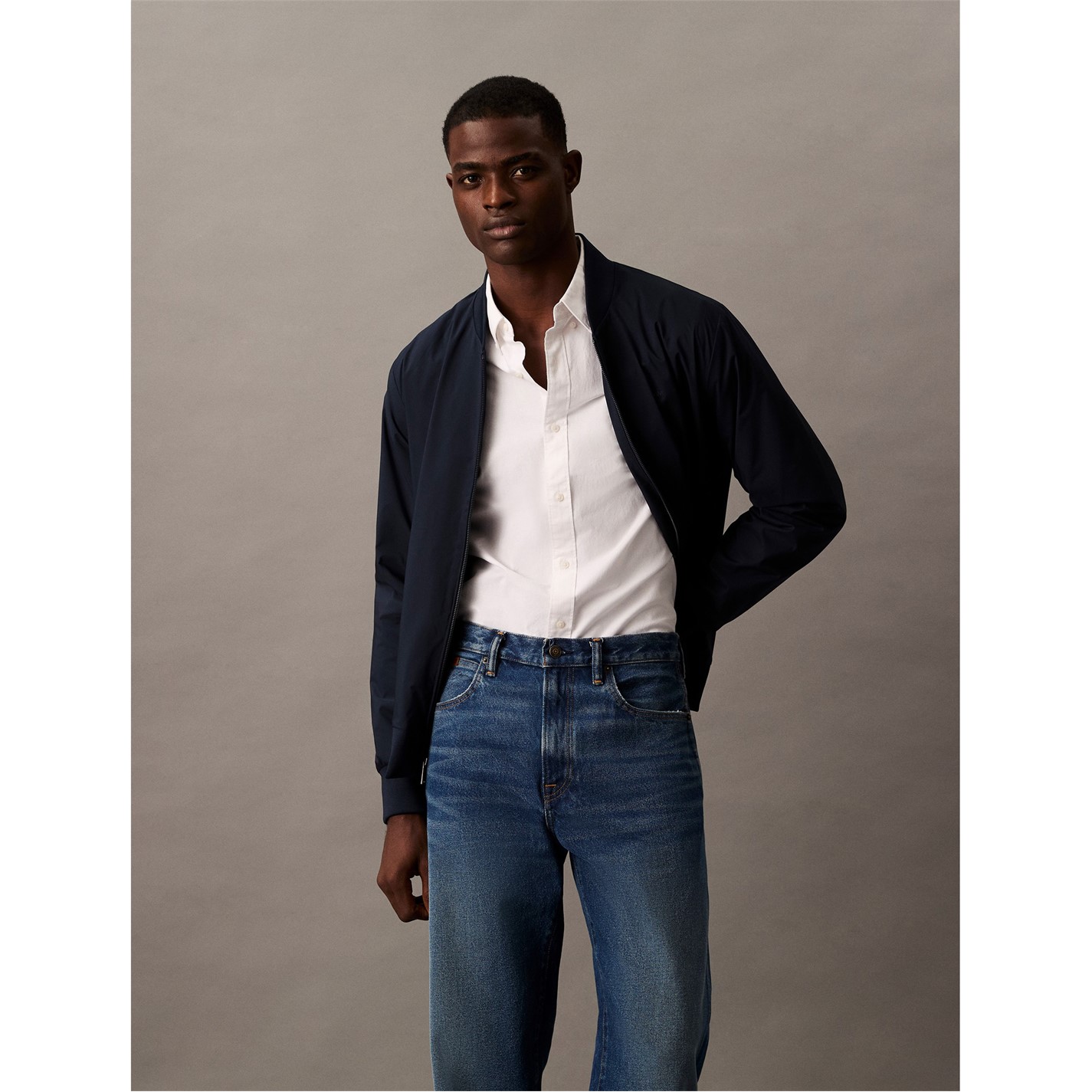 Calvin Klein Men's Matte Long Sleeve Bomber Jacket | SportsDirect