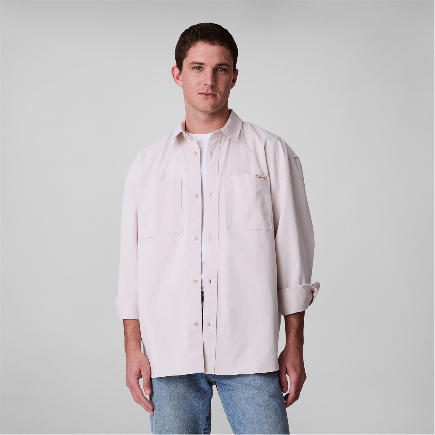 Calvin Klein Jeans Men's Relaxed Chambray Cotton Long Sleeve