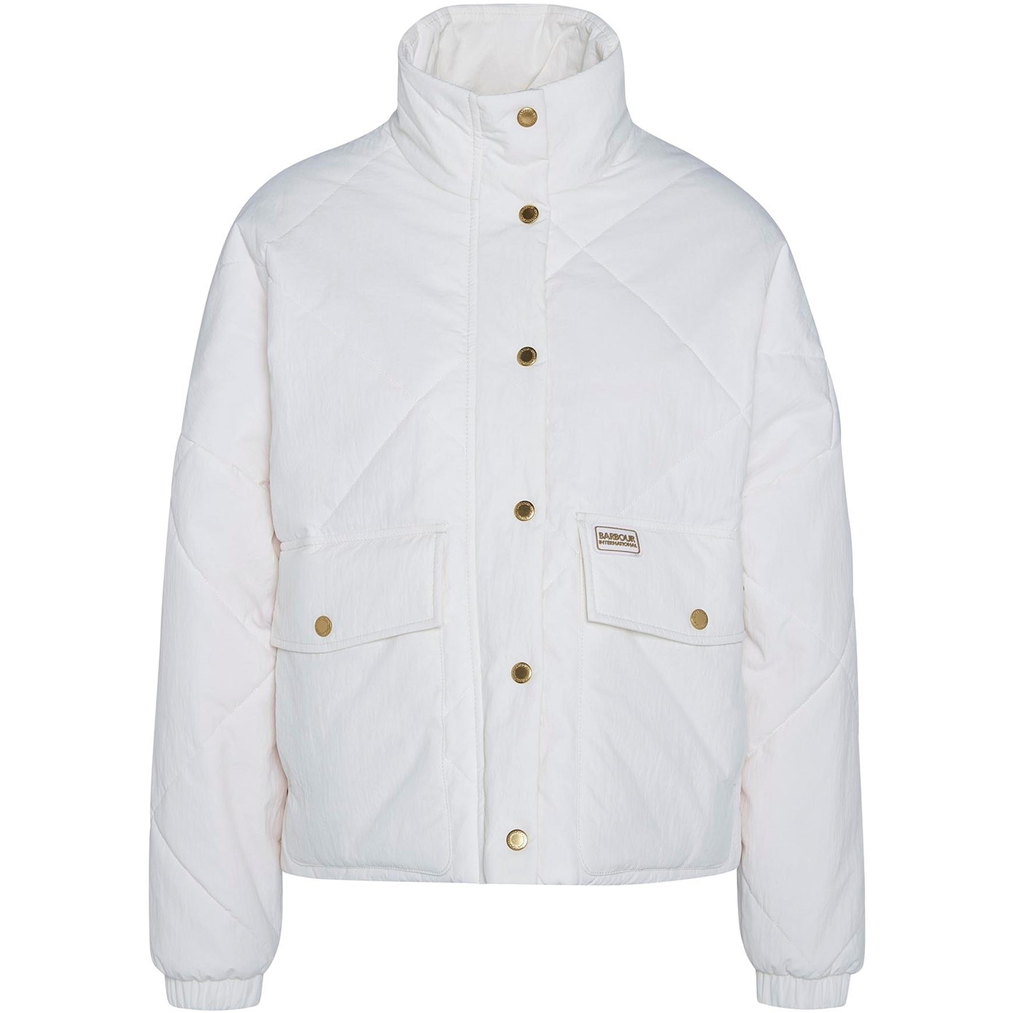 OHGA オーガ BUBBLE JK バブルジャケット ホワイト ブルゾン Barbour International | Women's Zola Long Sleeve Stand Collar