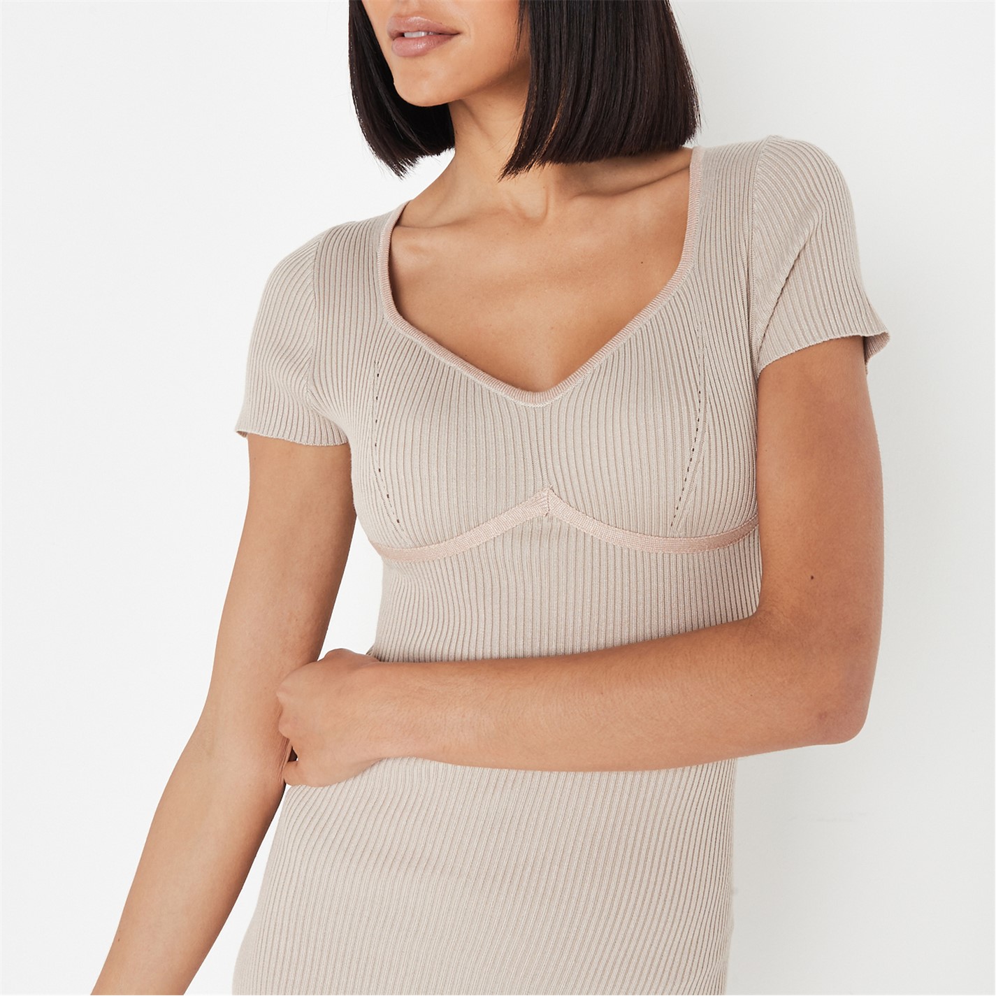 Tall Sweetheart Neck Rib Knit Midaxi 