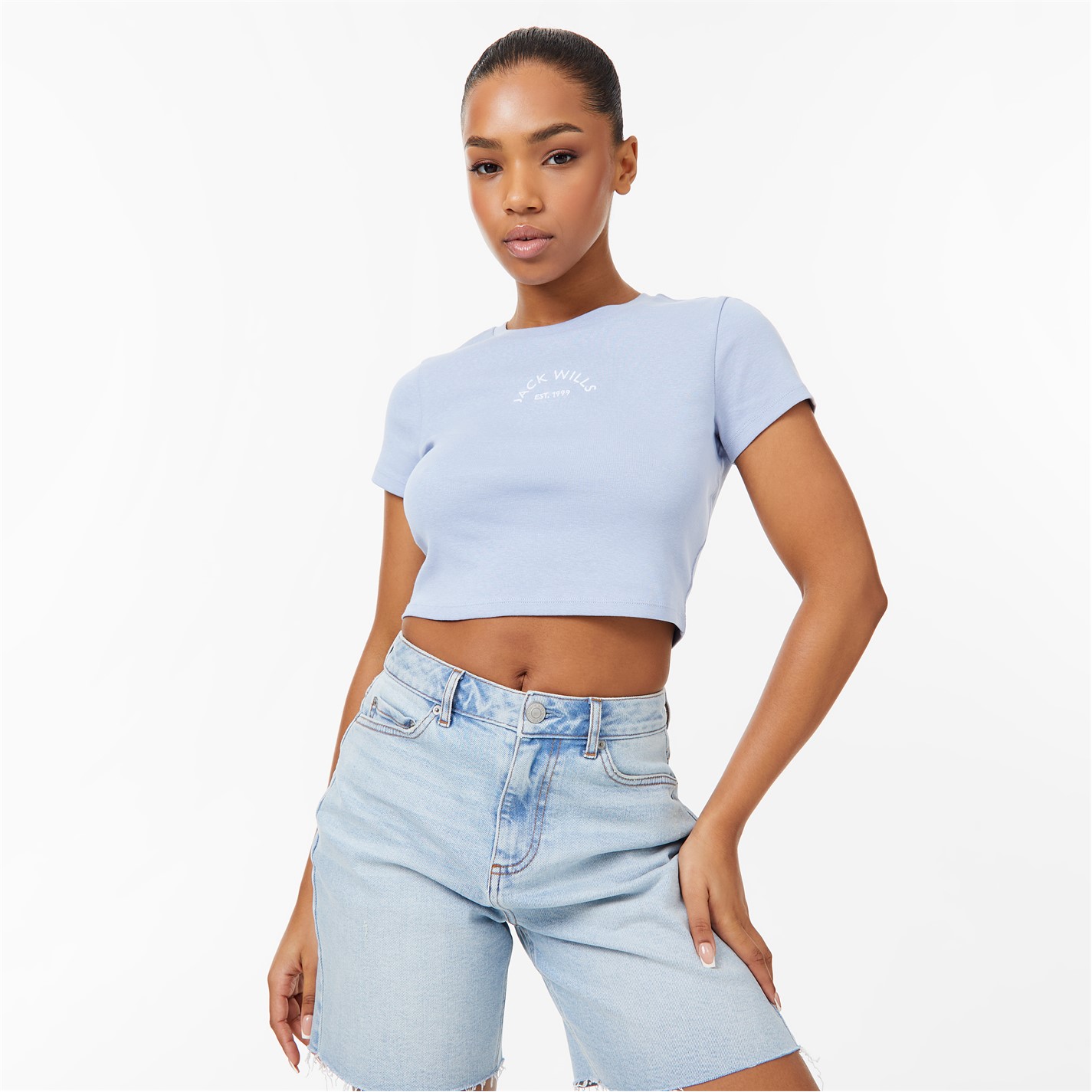 Top Femme Cropped Jack Wills Millson - Rose/marine, Taille 12, 50% Coton 50% Polyester, Neuf Avec étiquettes