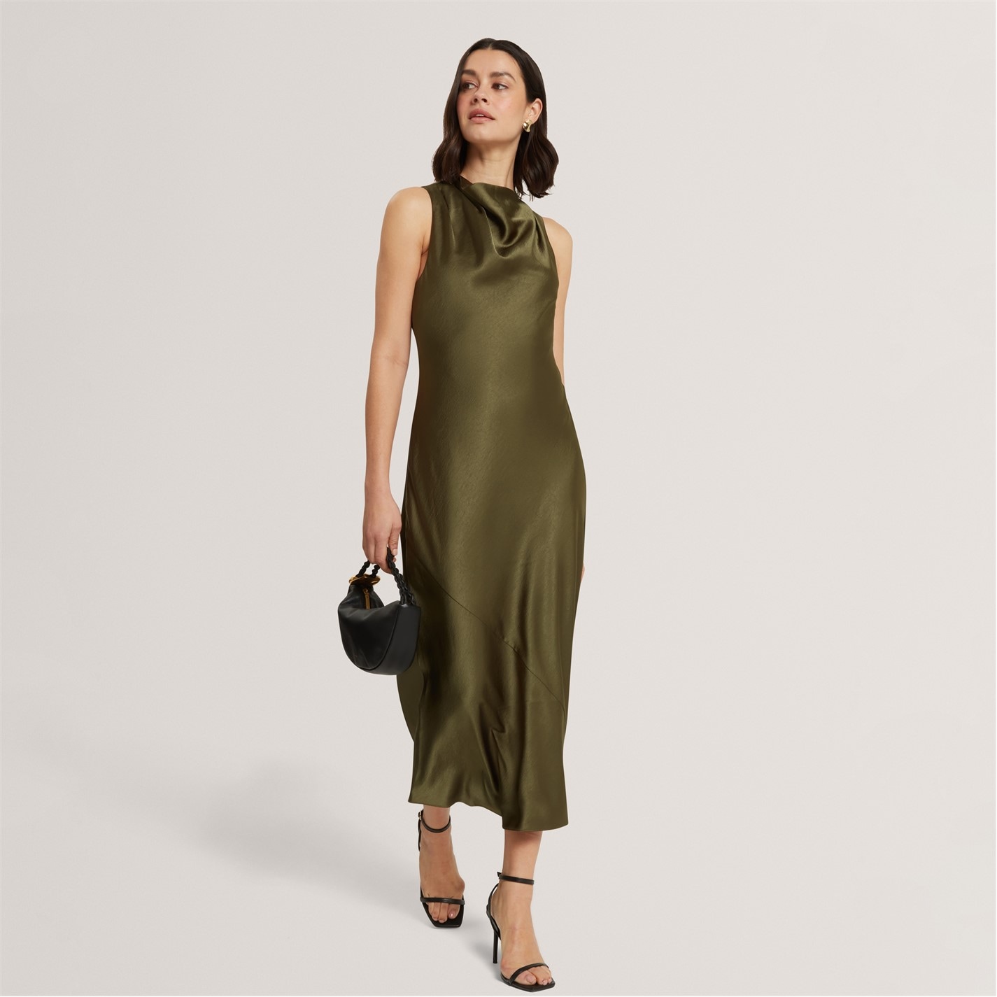 ted baker green midi dress Pleat Detail Sleeveless Column Midi Dress | Dahrcy