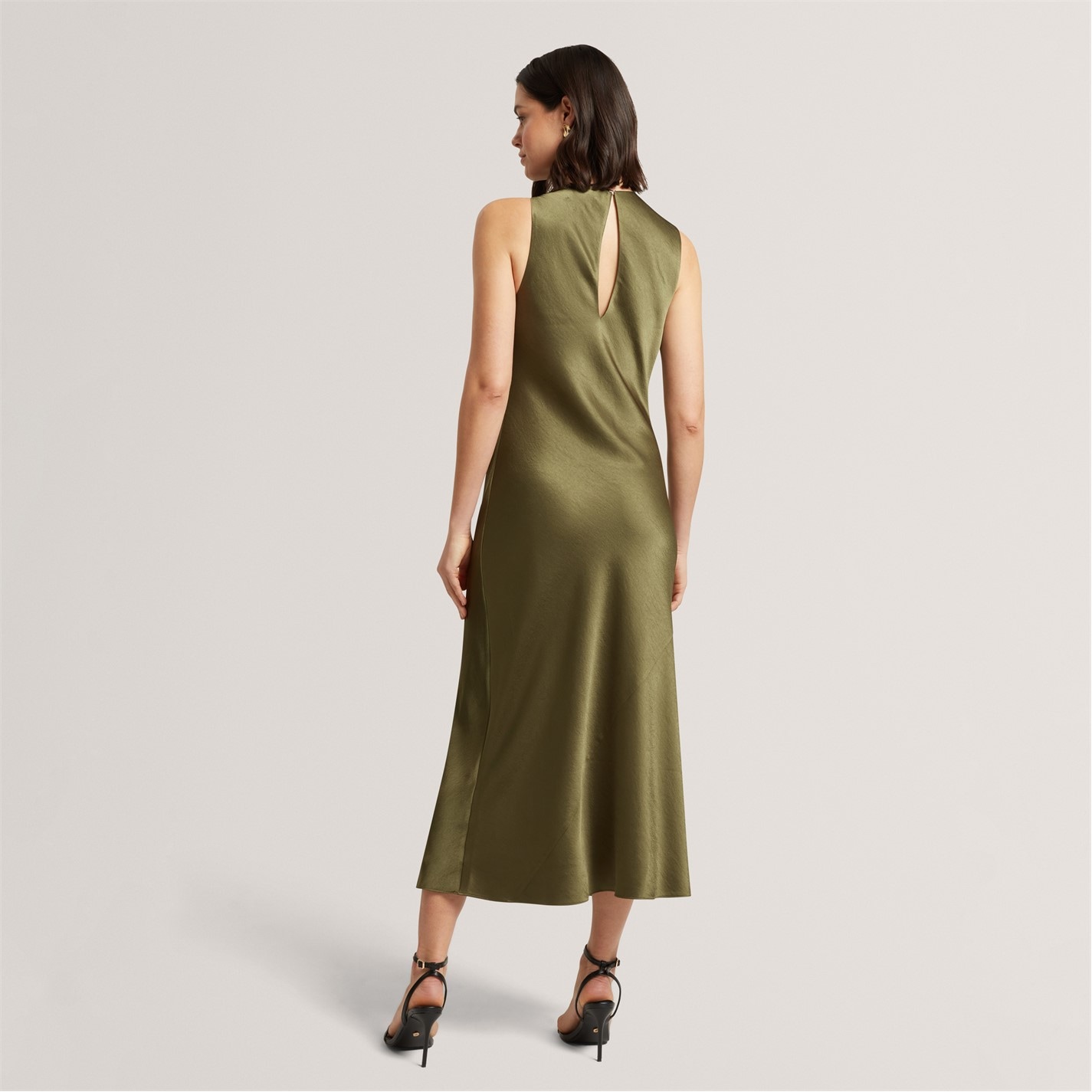 knee length dresses for ladies Ted Baker Connihh Womens Cowl Neck Midi Slip Dress – CHO main image 0