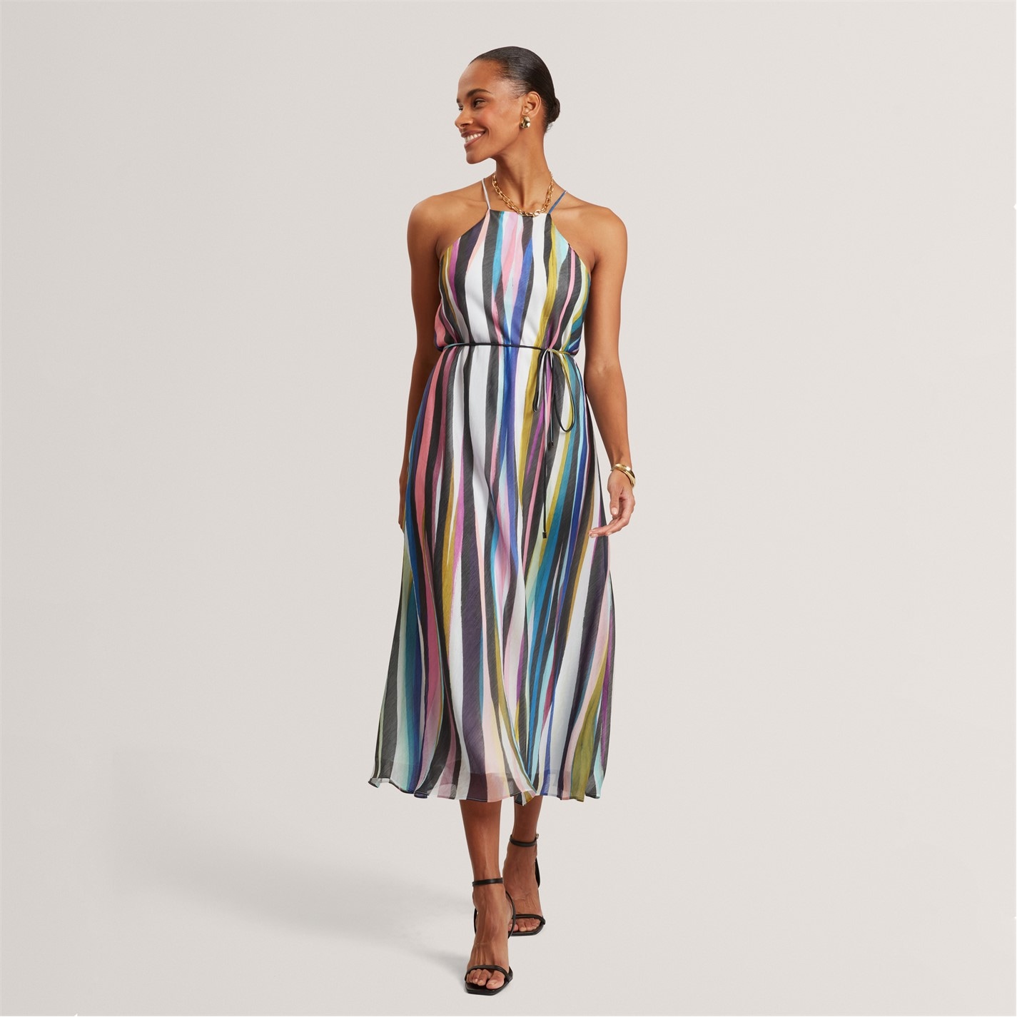 Ted Baker | Ted Baker Halter Neck Maxi Dress | Black | SportsDirect.com