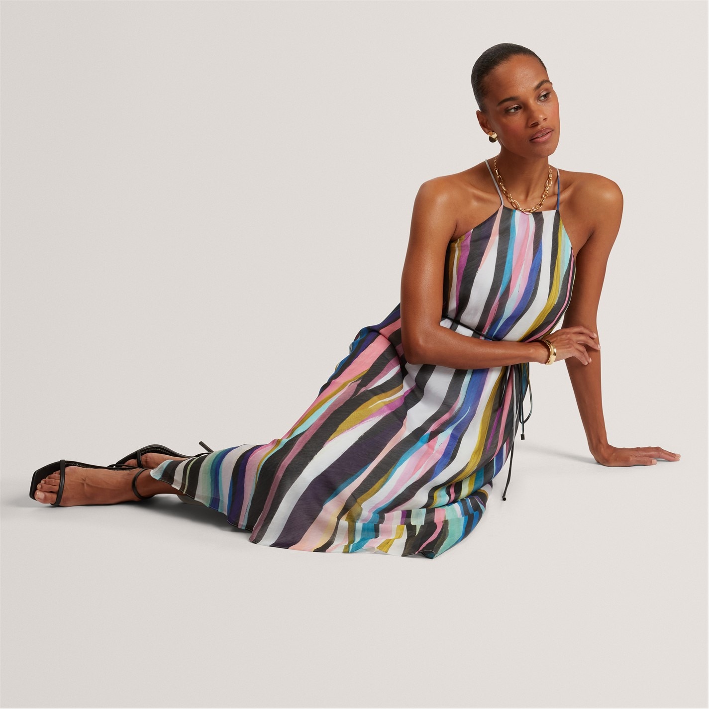Ted Baker | Ted Baker Halter Neck Maxi Dress | Black | SportsDirect.com