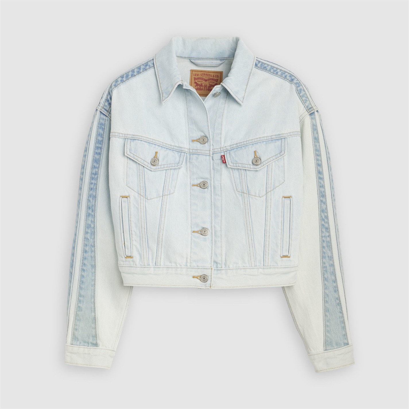 Levis Women's Shrunken 90s Stripe Trucker Denim Jacket