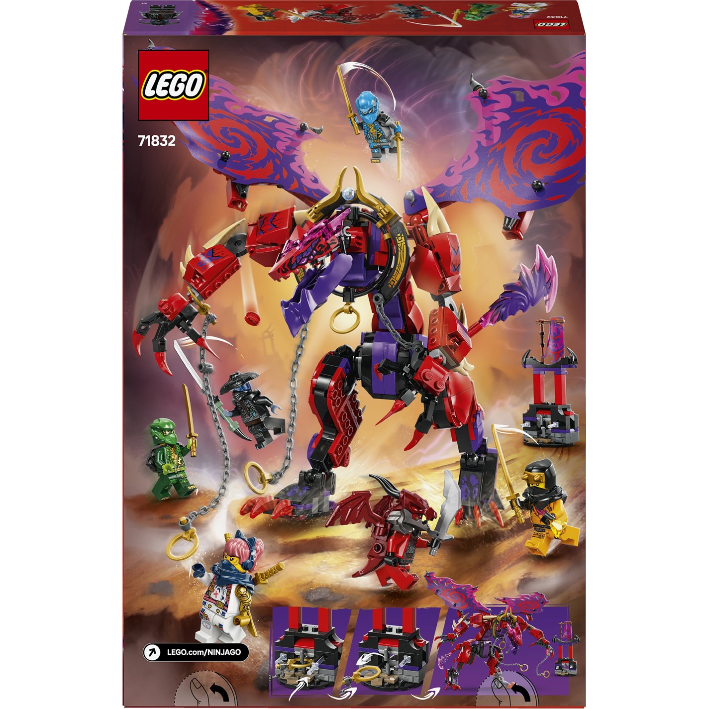 LEGO NINJAGO 71832 Thunderfang Dragon of Chaos Set | SportsDirect