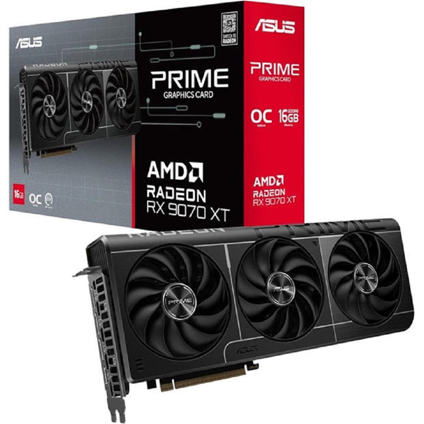 グラフィックボード・グラボ・ビデオカード ASUS Prime Radeon RX 9070 XT 16GB OC ASUS Prime Radeon™ RX 9070 XT OC Edition 16GB GDDR6 | SportsDirect