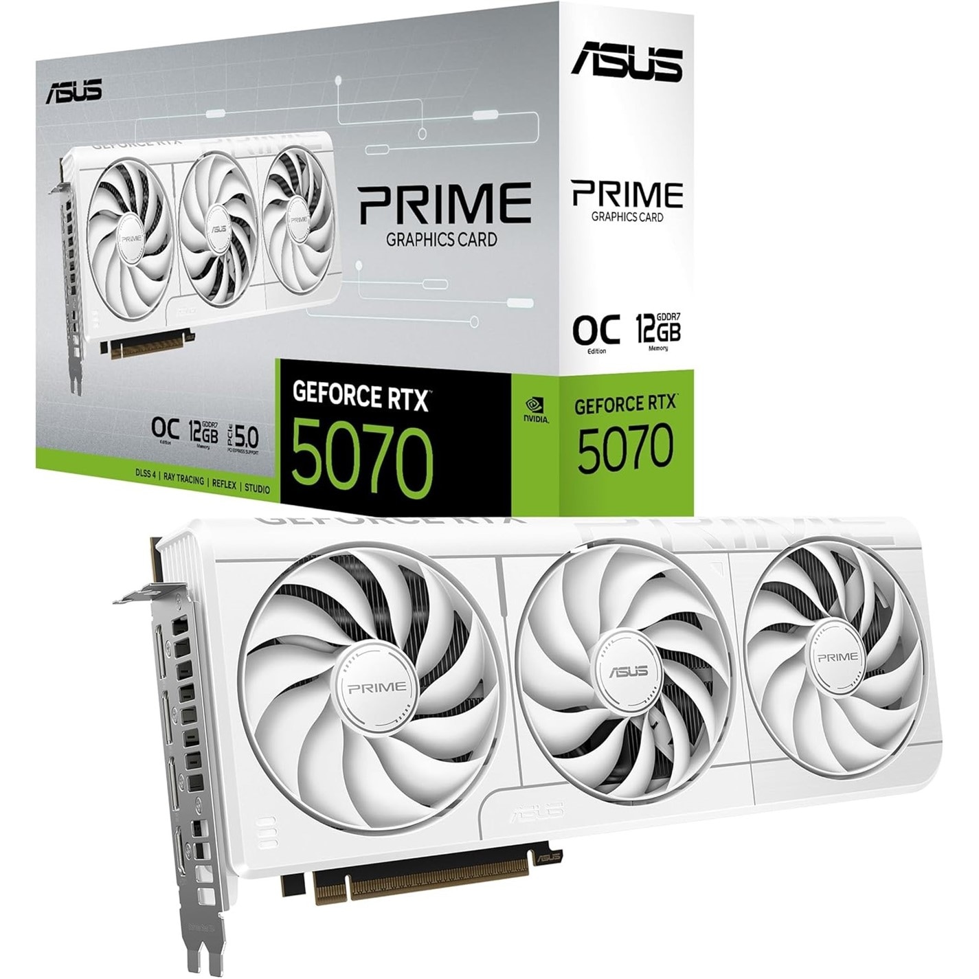 ASUS PRIME RTX5070 O12G WHITE (新品) ASUS ASUS Prime -RTX5070-O12G-WHITE NVIDIA GeForce RTX 5070 12 GB