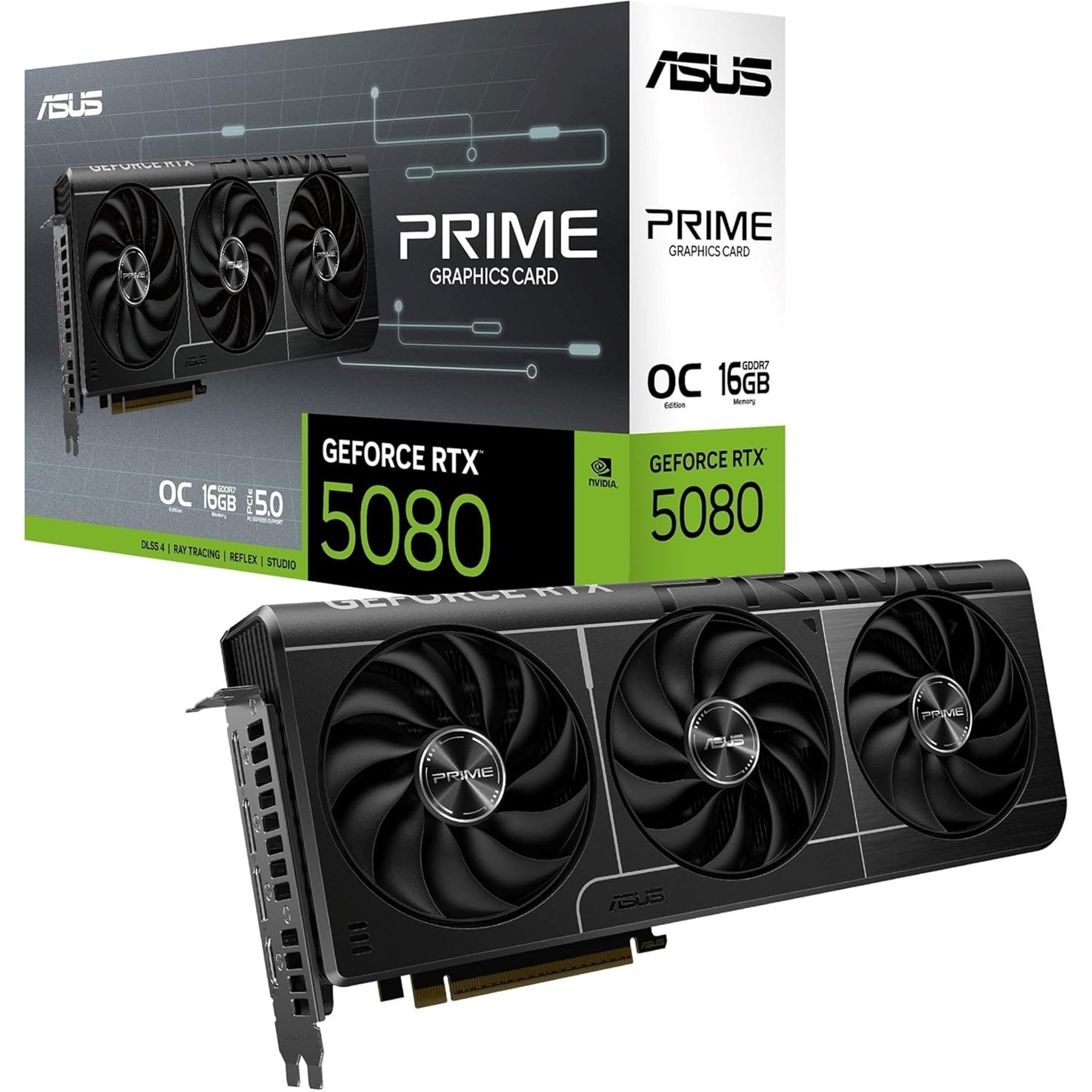 ASUS | NVIDIA GeForce RTX 5080 PRIME OC Graphics Card for Gaming