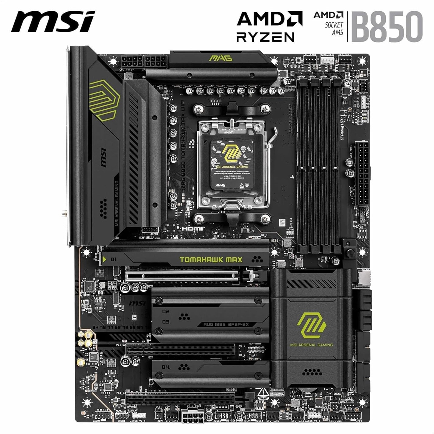 マザーボード MSI B850 TOMAHAWK MAXWIFI MSI MAG B850 TOMAHAWK MAX WIFI - AMD Motherboard | SportsDirect