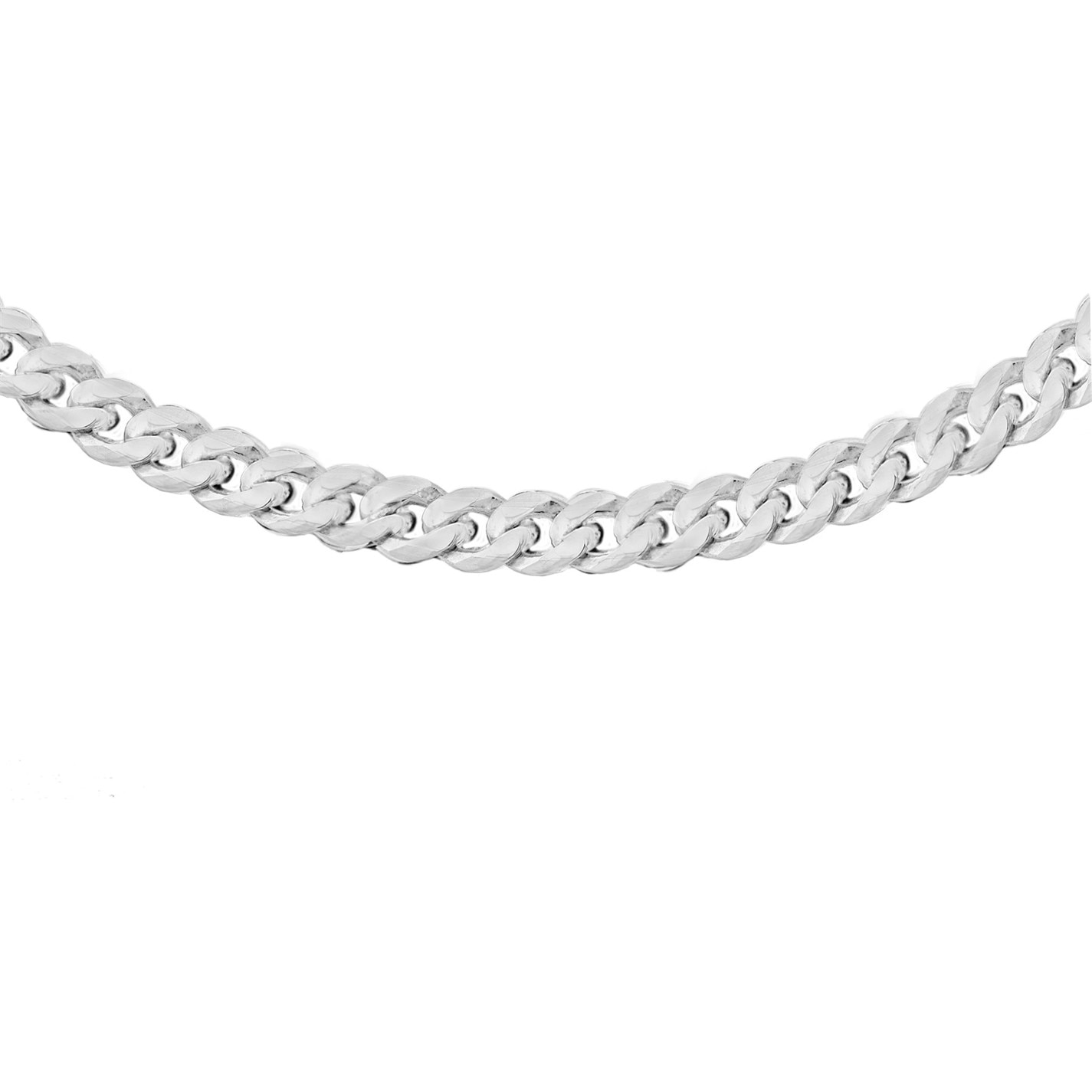 Tuscany Silver Catena Uomo In Argento 925, Modello Panza Curb Diamantata, Lunghezza 46 Cm