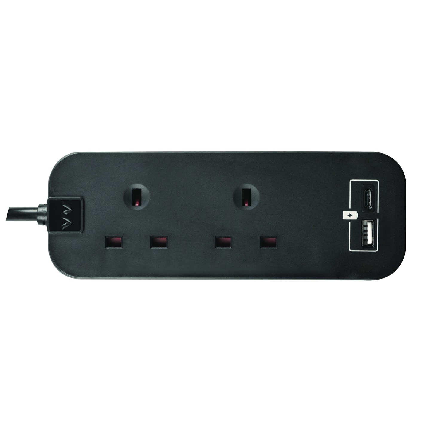 Masterplug | Masterplug 2 Socket 0.45m Extension Lead 2 x USB | Black ...