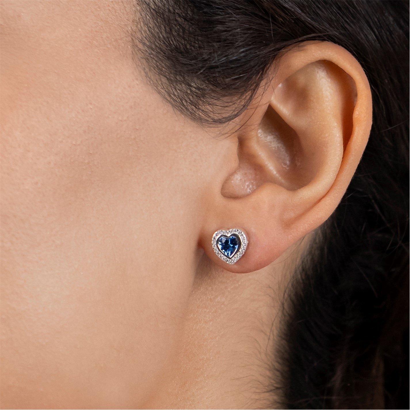 Radley | Blue Heart Stone Set Earrings | Silver | SportsDirect.com