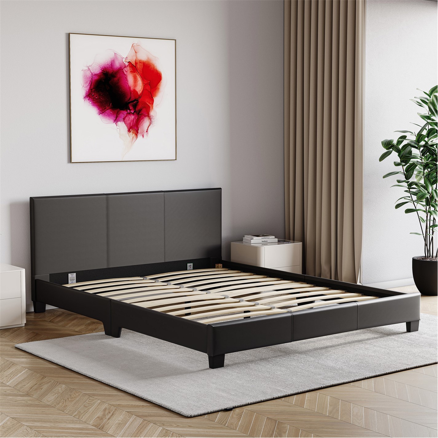 Lassic | Lisbon King Size Faux Leather Bed UKFR | Beds | SportsDirect.com