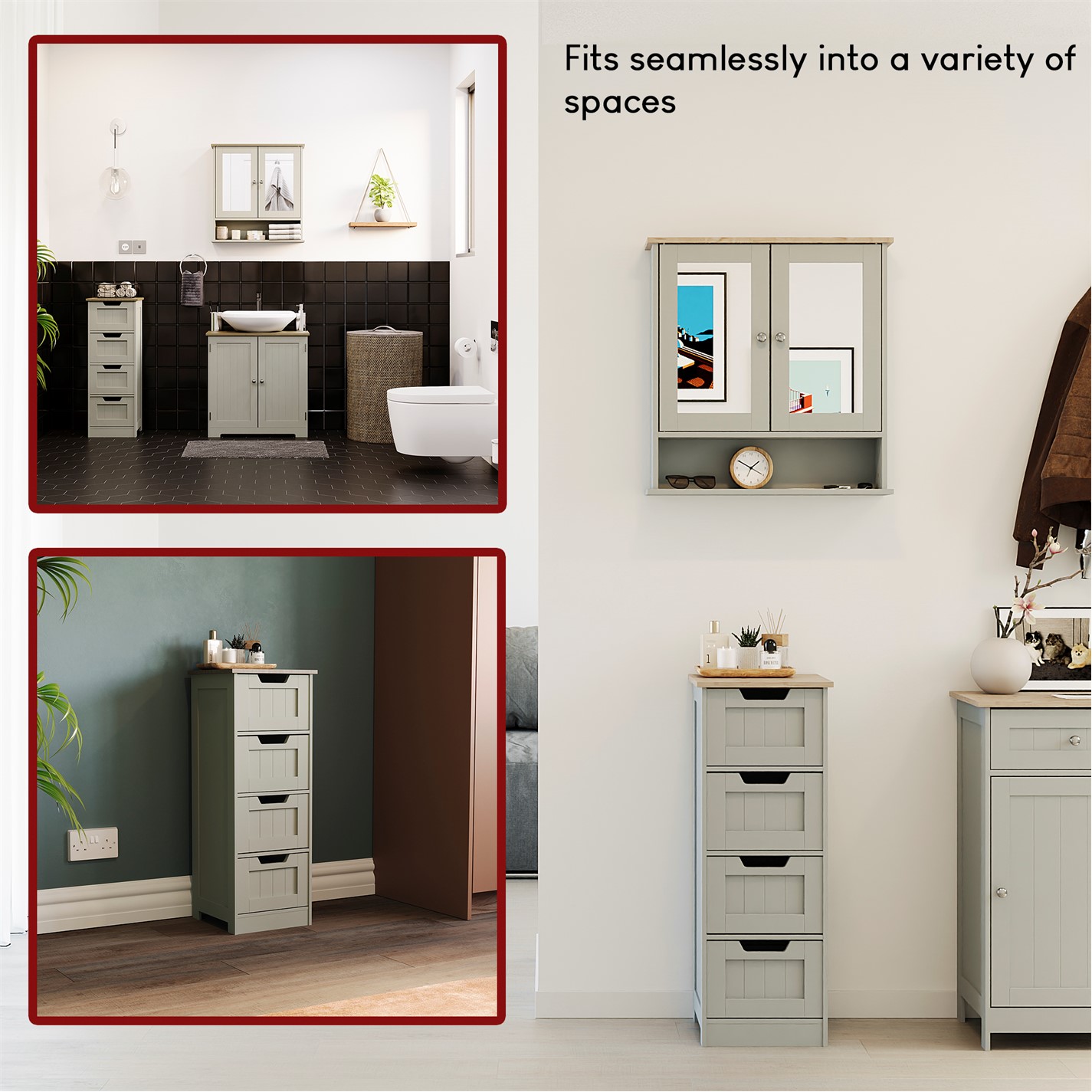 Lassic | Bath Vida Priano 4 Drawer Freestanding Unit | Bathroom Shelves ...