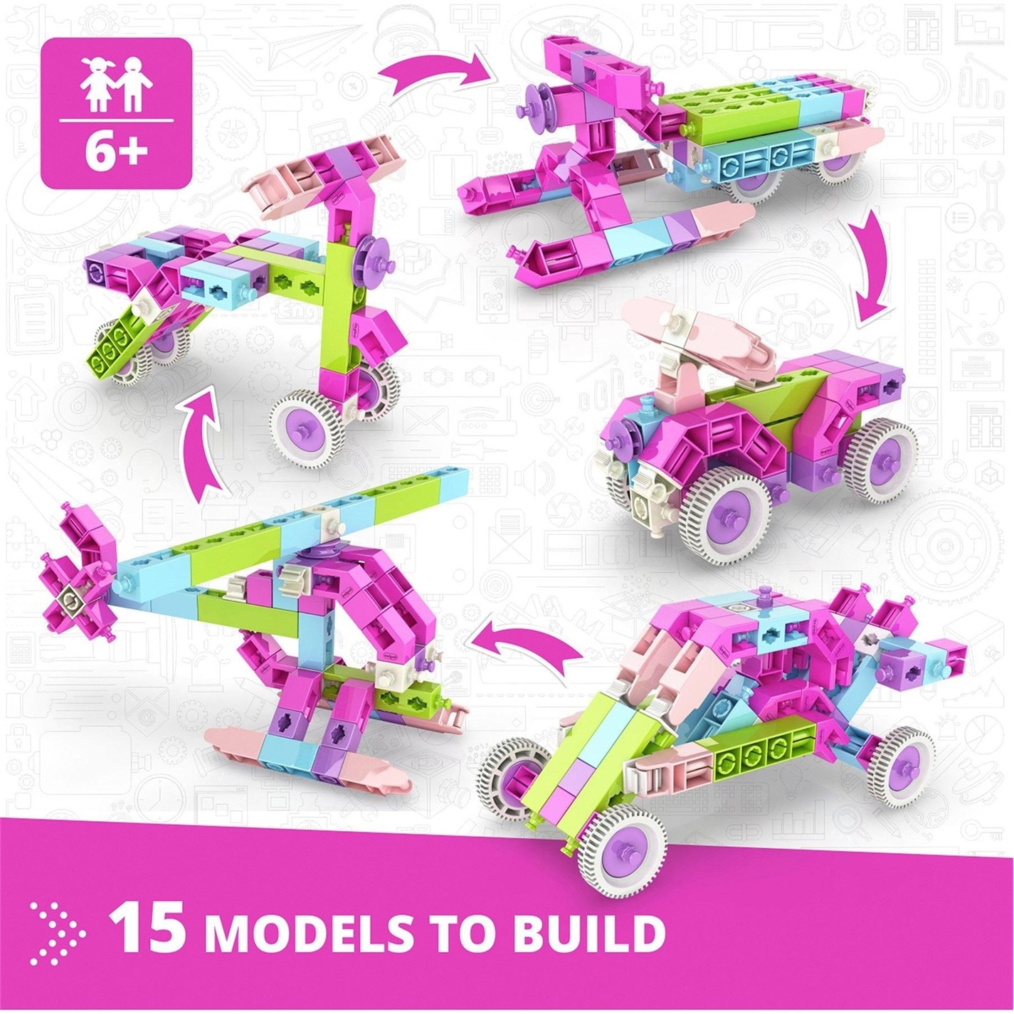 Engino: Creative Builder Multi-model set (10 models) 6yrs+