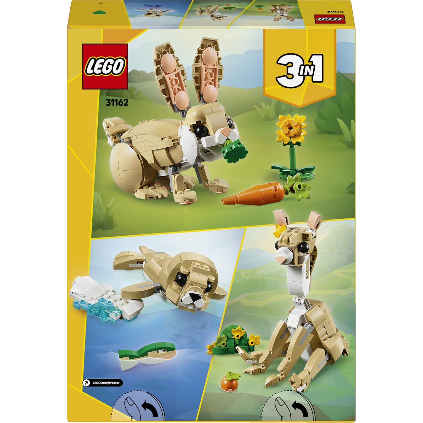 LEGO Creator 3in1 Cute Bunny Toy Animal Set 31162 | SportsDirect